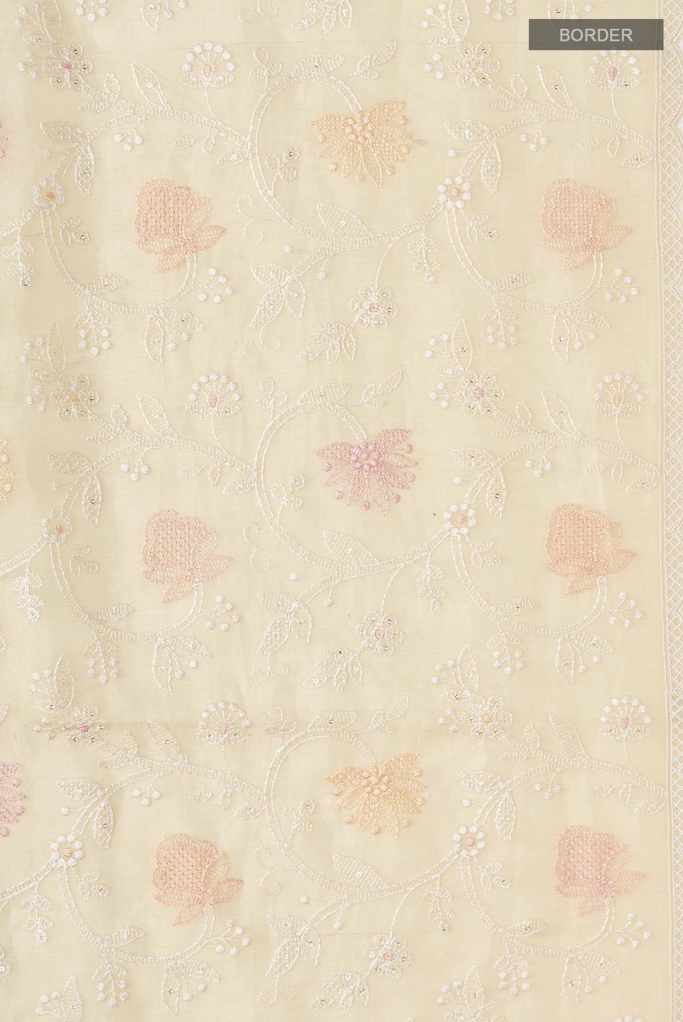 Sandal Organza Silk Saree - Image 3