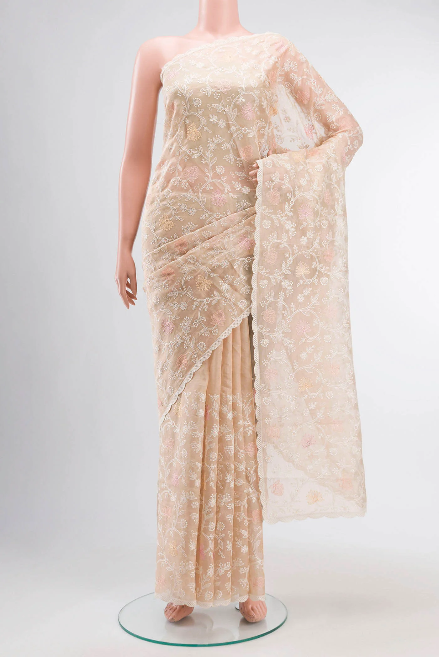 Sandal Organza Silk Saree