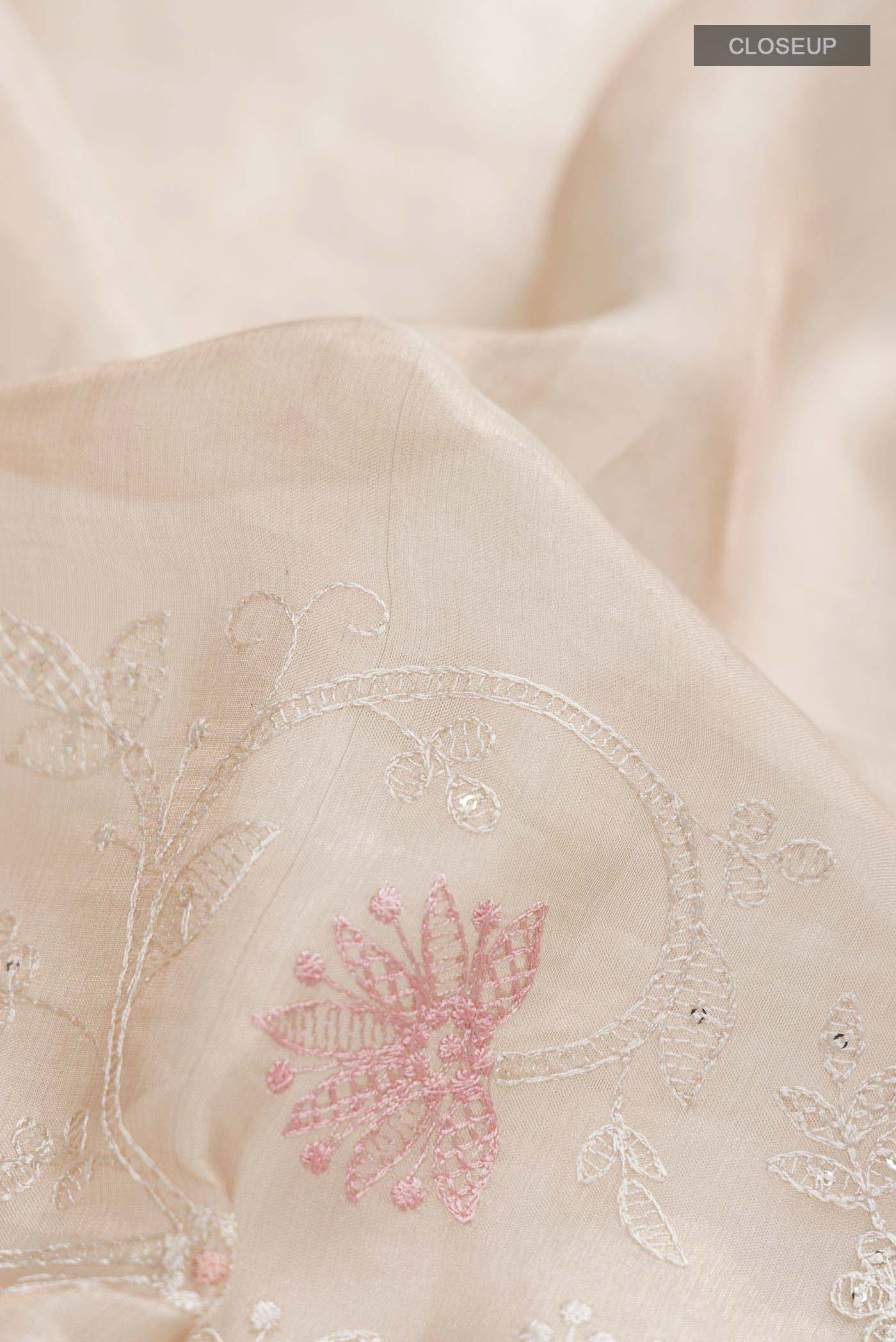 Sandal Organza Silk Saree - Image 2