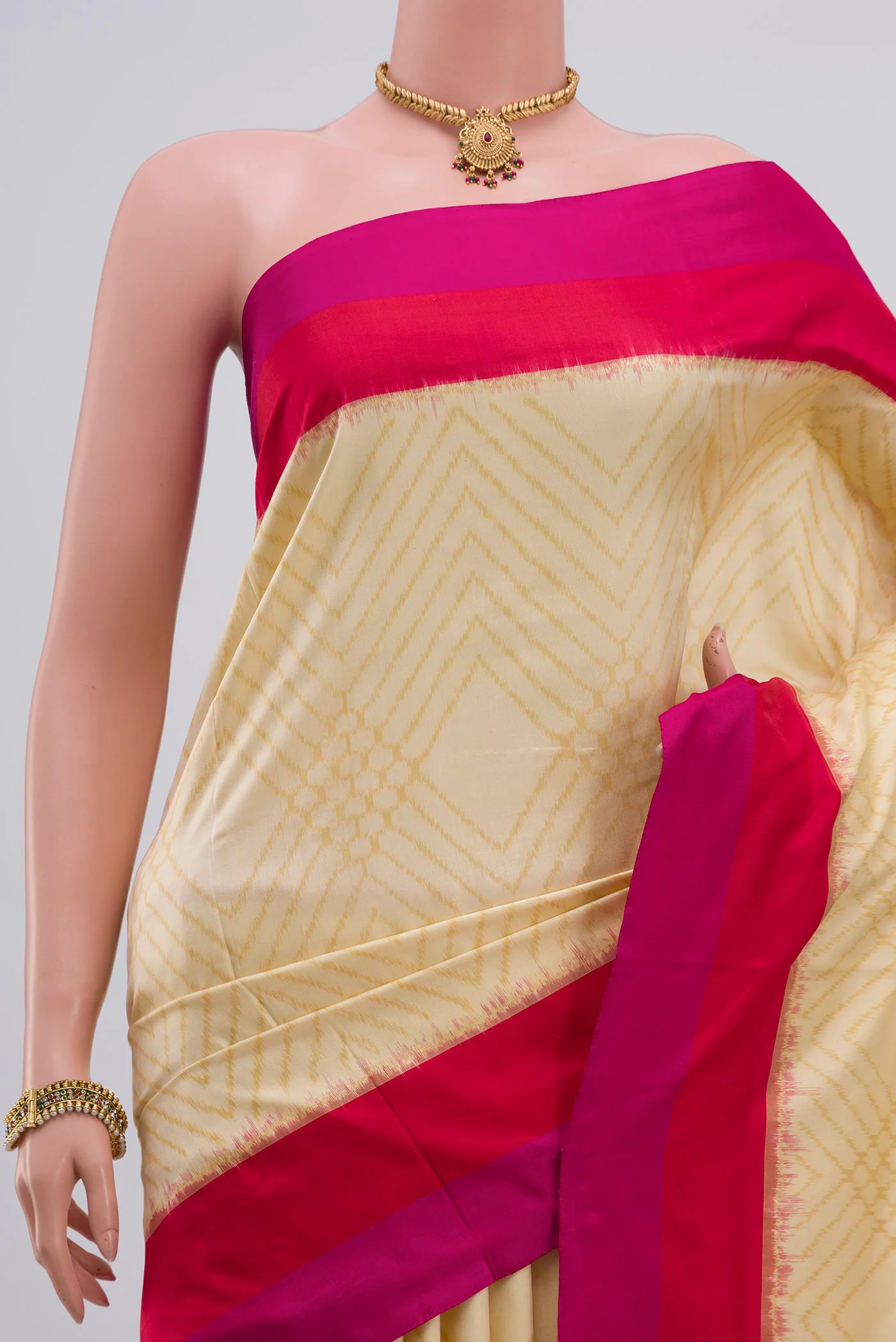 Sandal Pochampally Silk Saree - Image 2