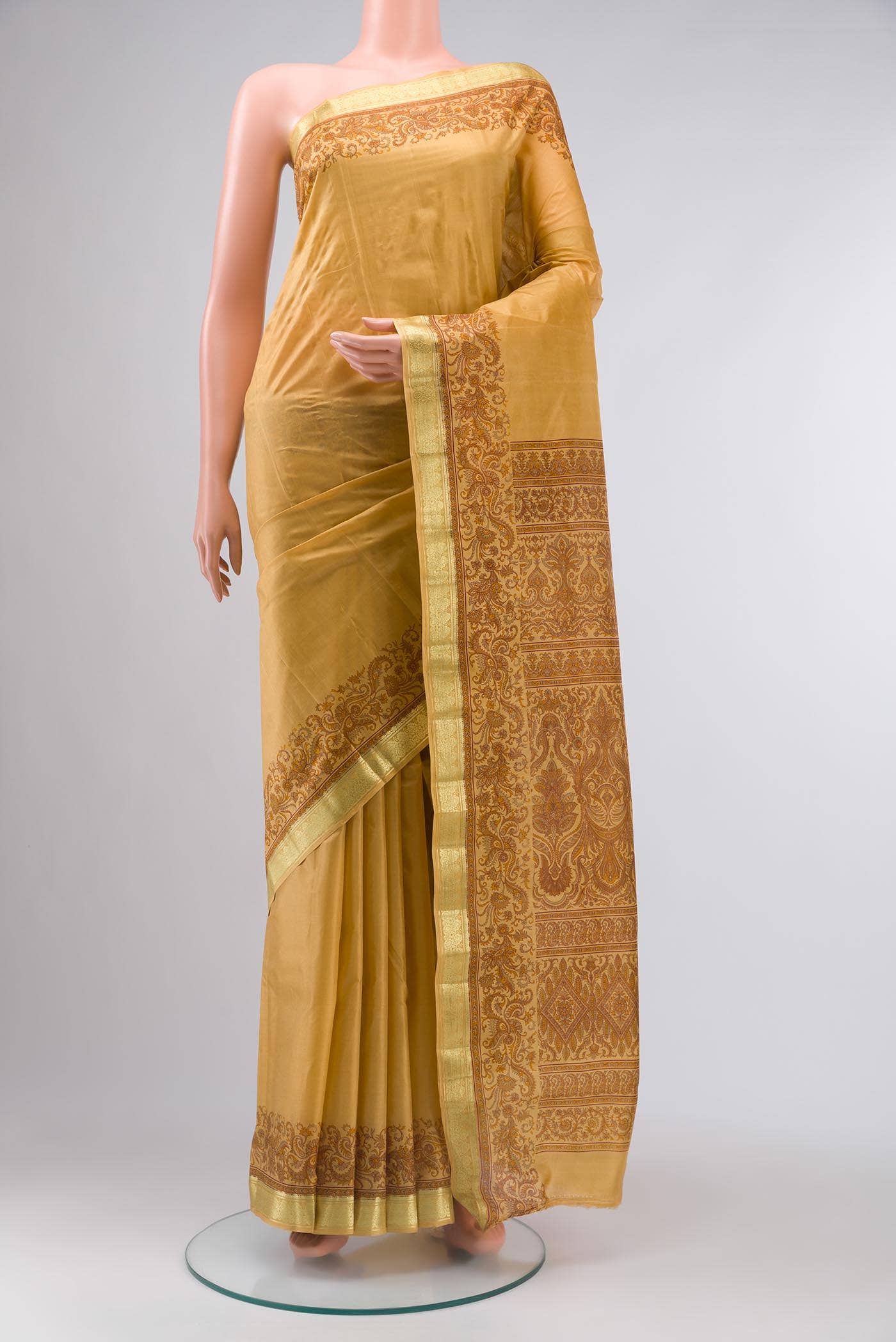Sandal Printed Silk Saree