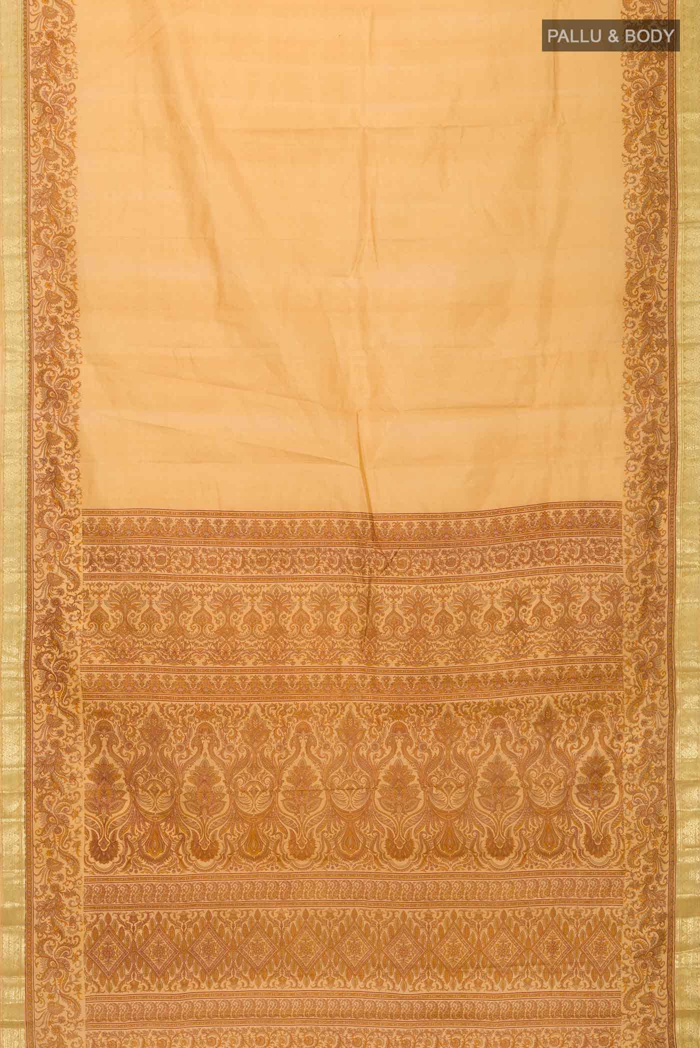 Sandal Printed Silk Saree - Image 2