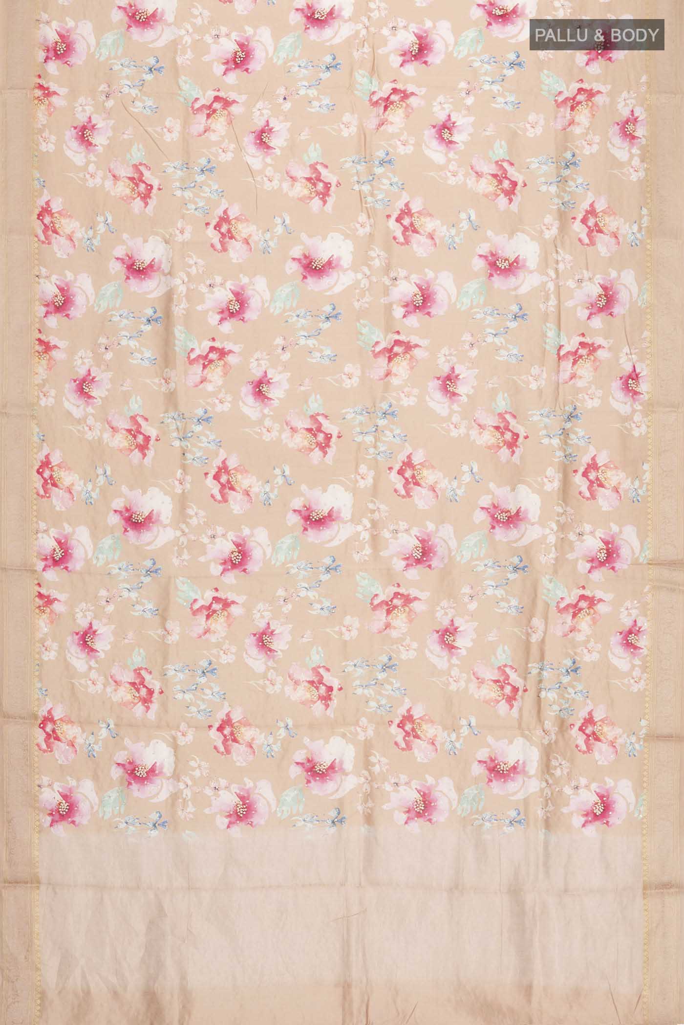 Sandal Tussar Silk Saree - Image 5