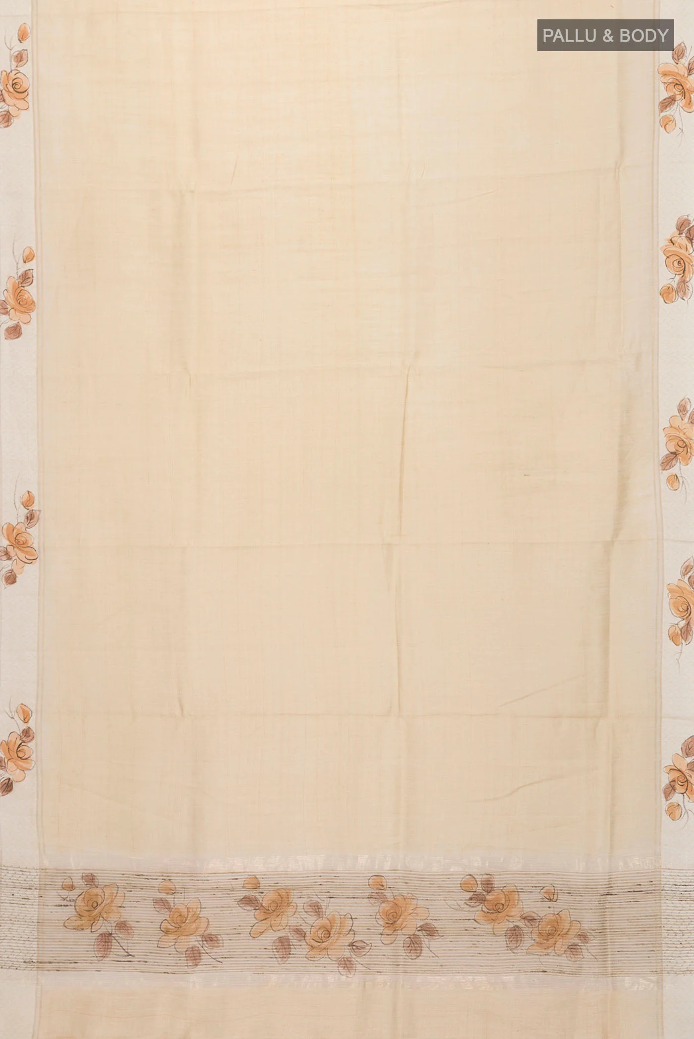 Sandal Tussar Silk Saree - Image 5