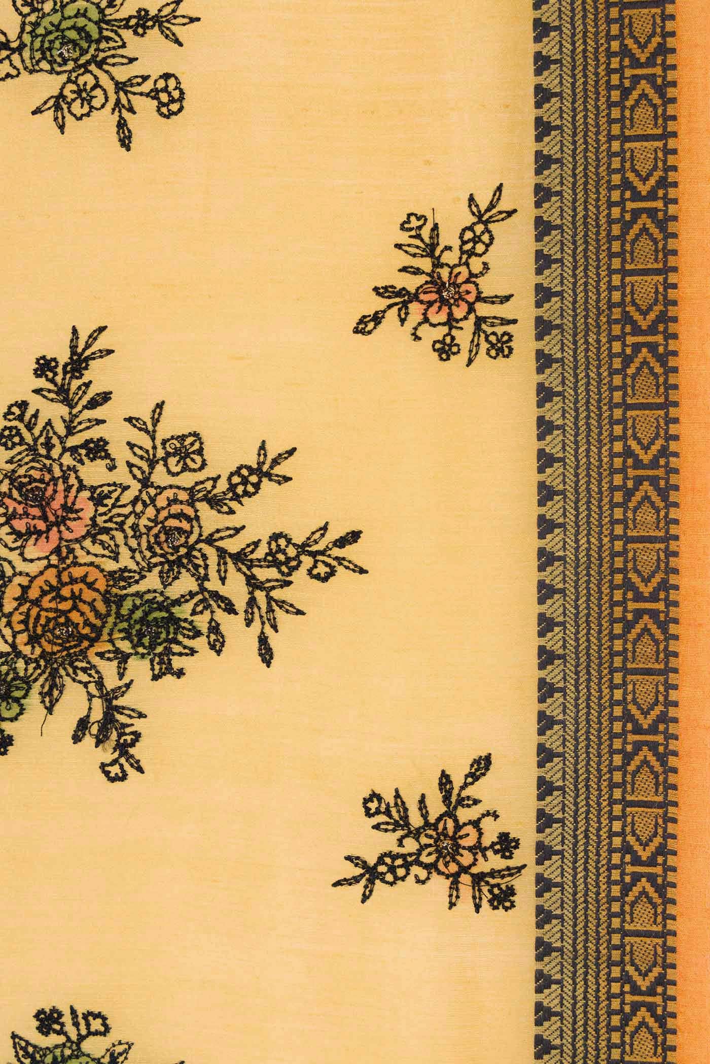 Sandal Tussar Silk Saree - Image 3