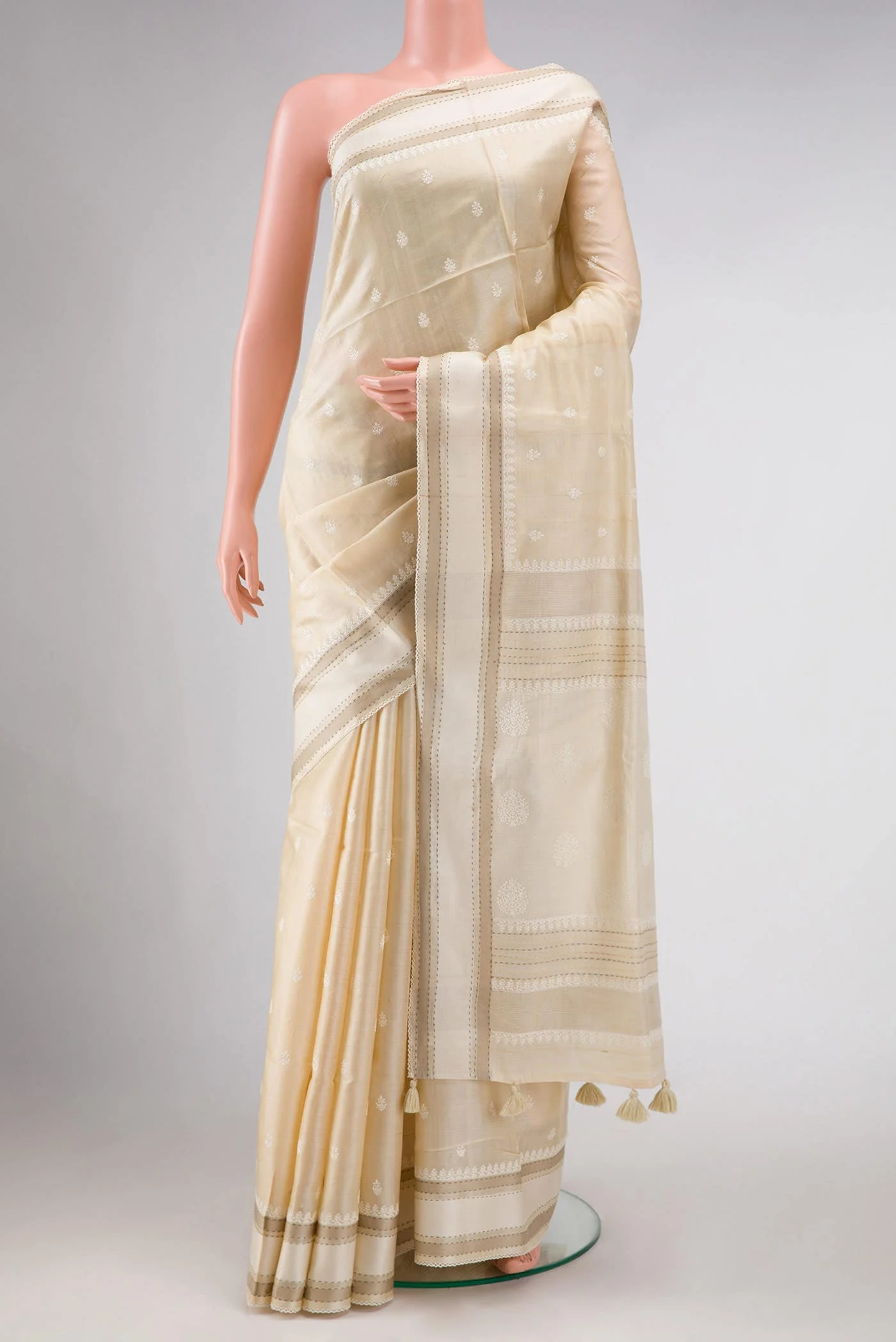 Sandal Tussar Silk Saree