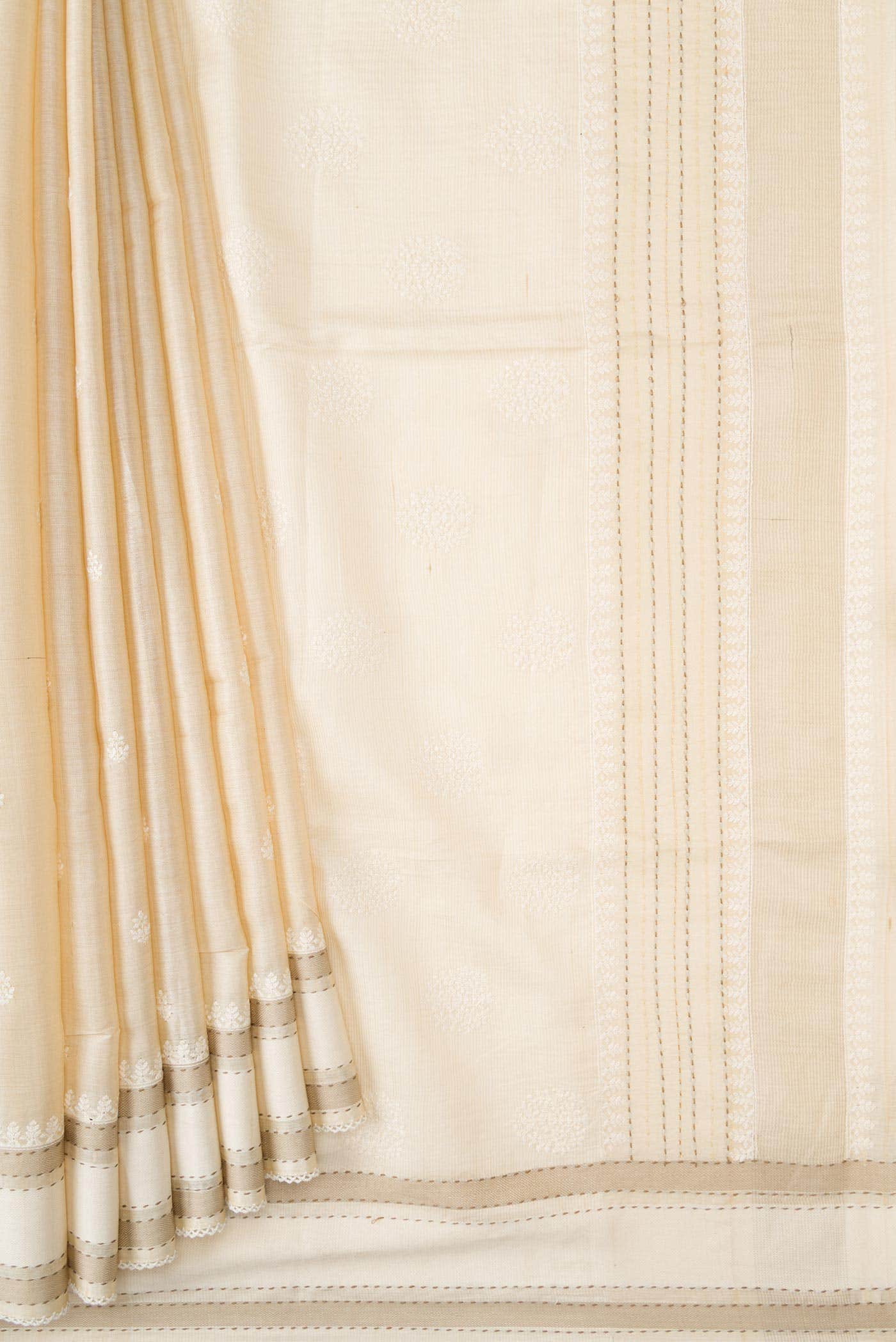 Sandal Tussar Silk Saree - Image 2