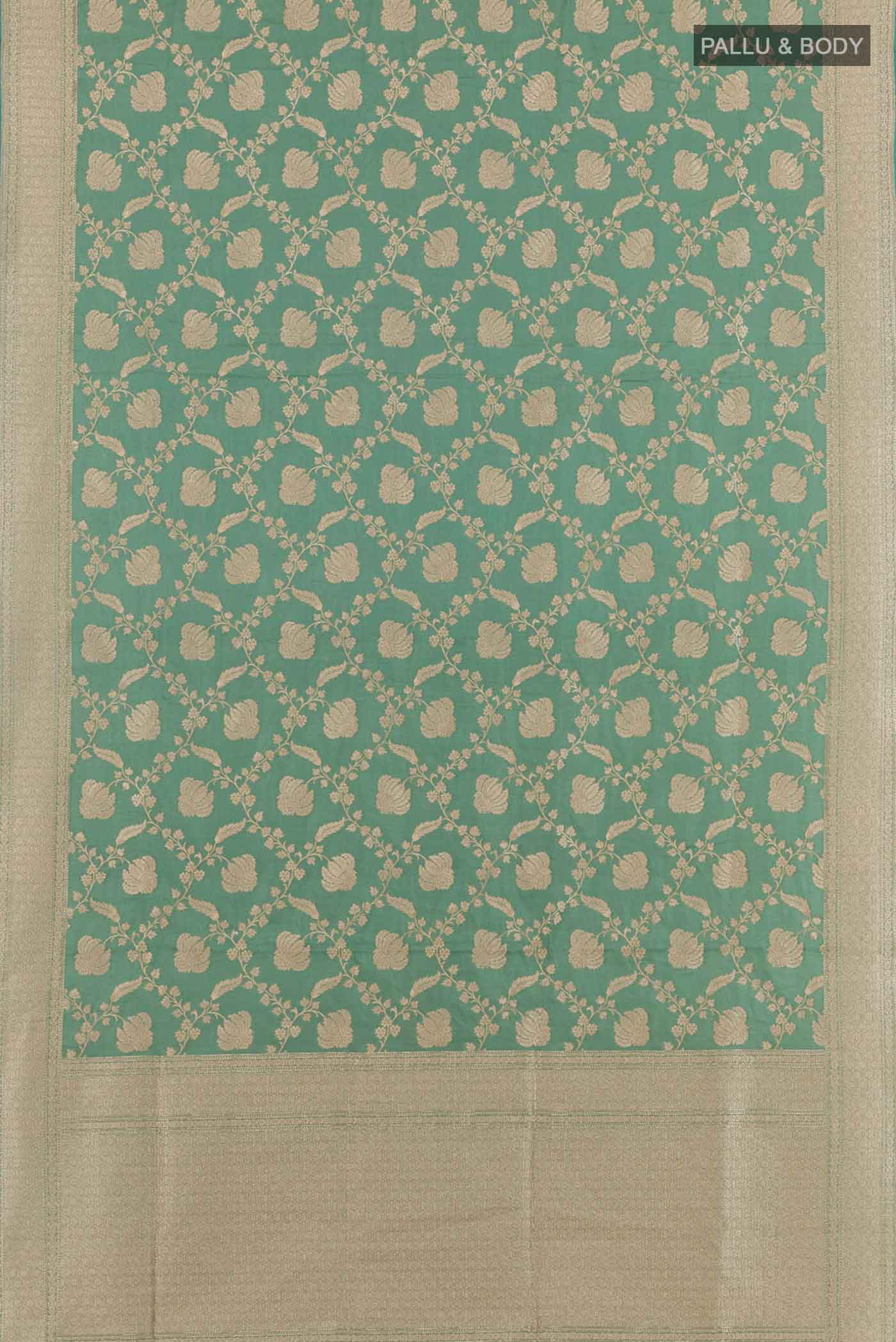 Green Banarasi Silk Saree - Image 3