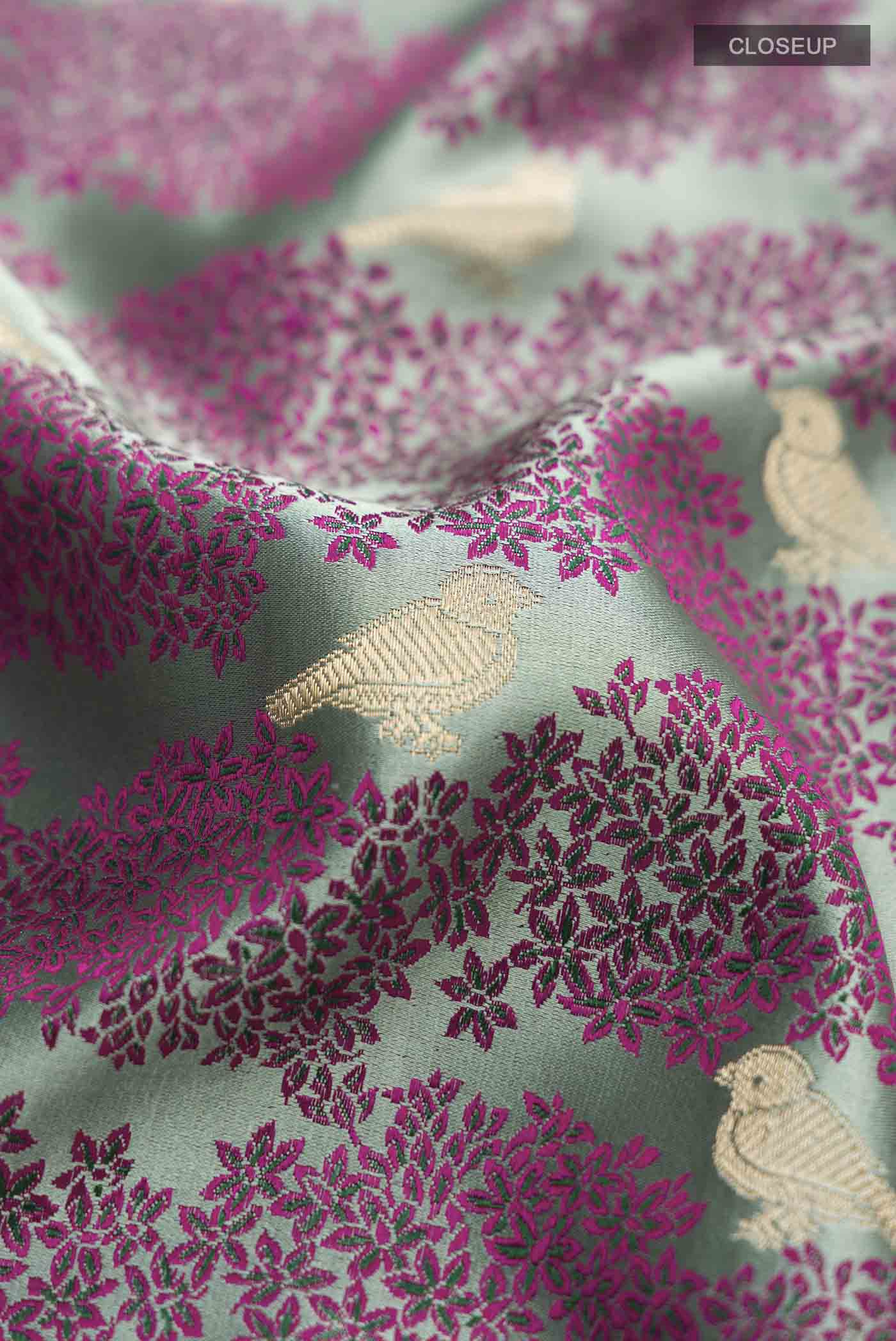 Sea Green Banarasi Silk Saree - Image 2
