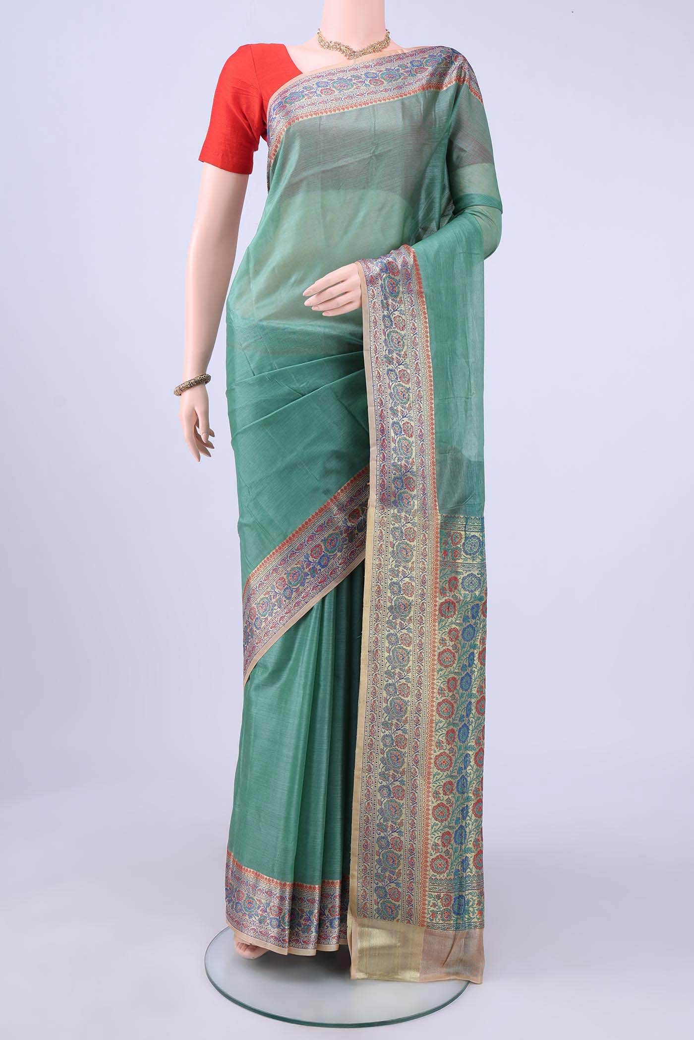 Sea Green Banarasi Silk Saree
