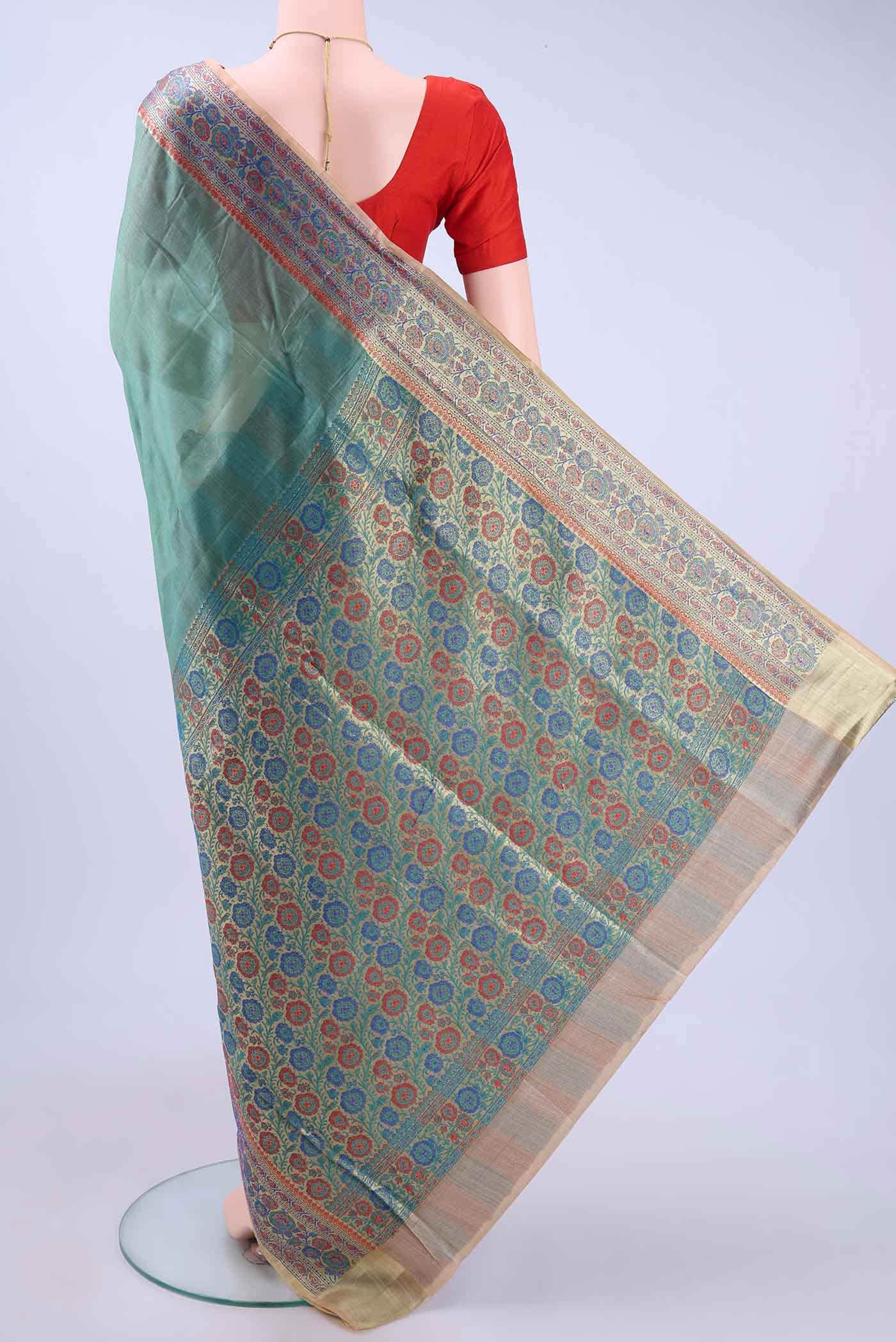 Sea Green Banarasi Silk Saree - Image 2