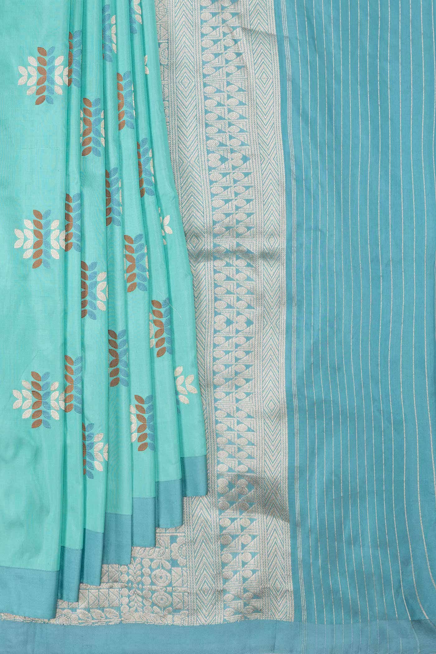 Light Blue Banarasi Silk Saree - Image 2
