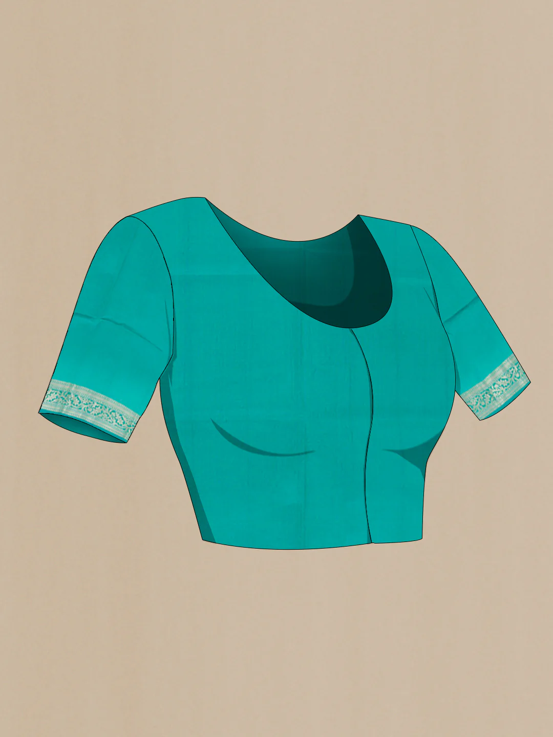Sea Green Banarasi Raw Silk Saree - Image 2