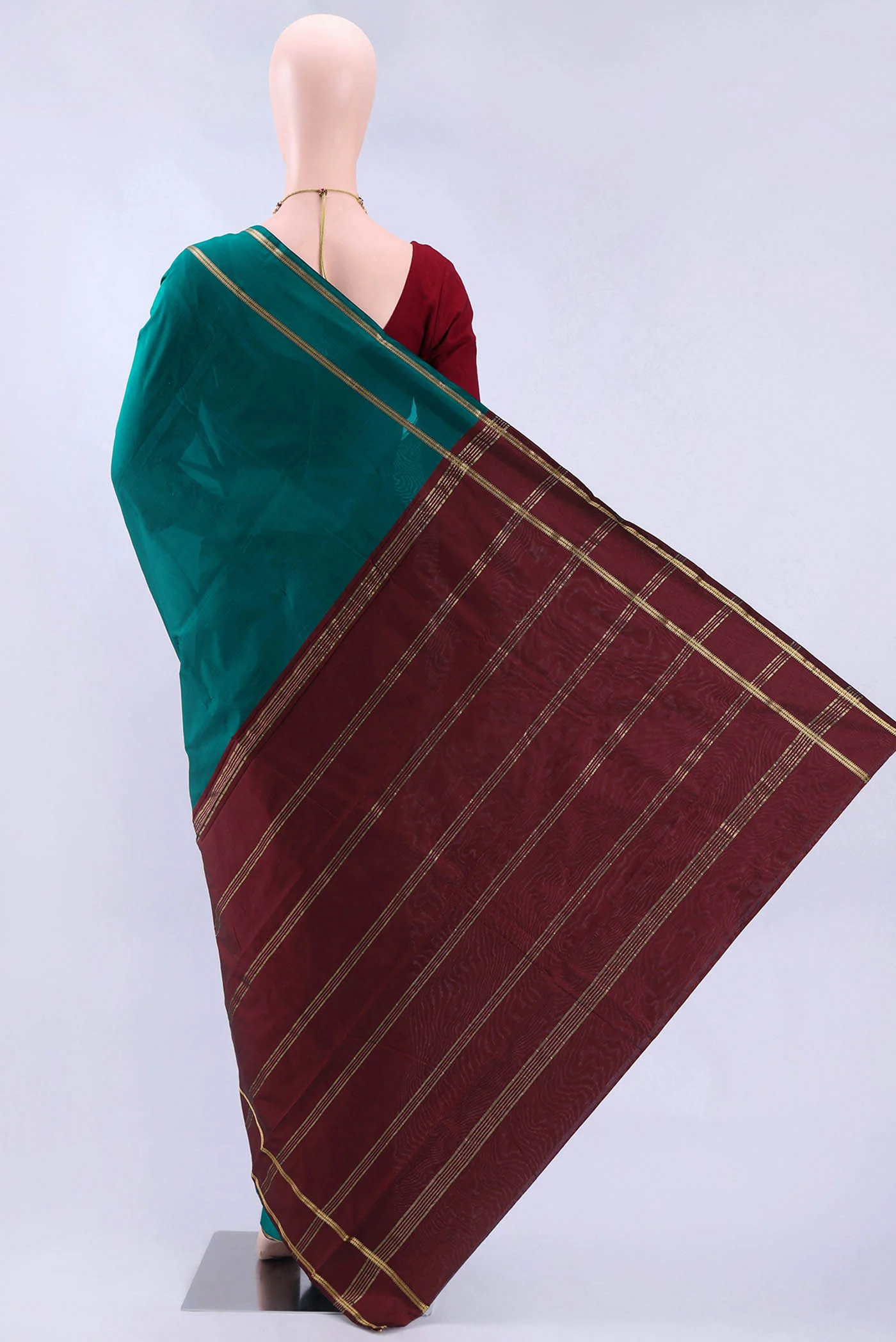 Sea Green Bangalore Silk Saree - Image 3