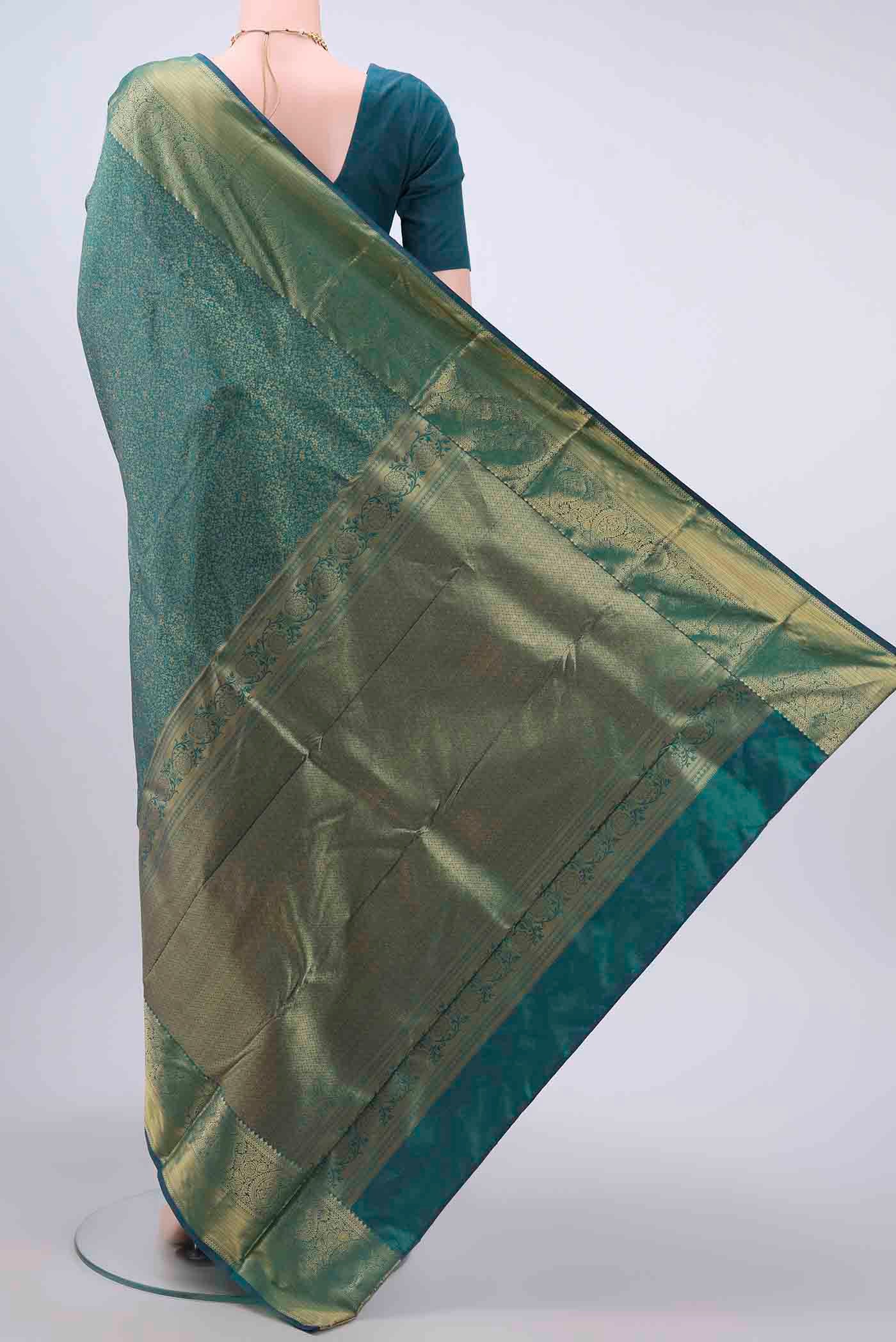 Blue Bangalore Silk Saree - Image 3