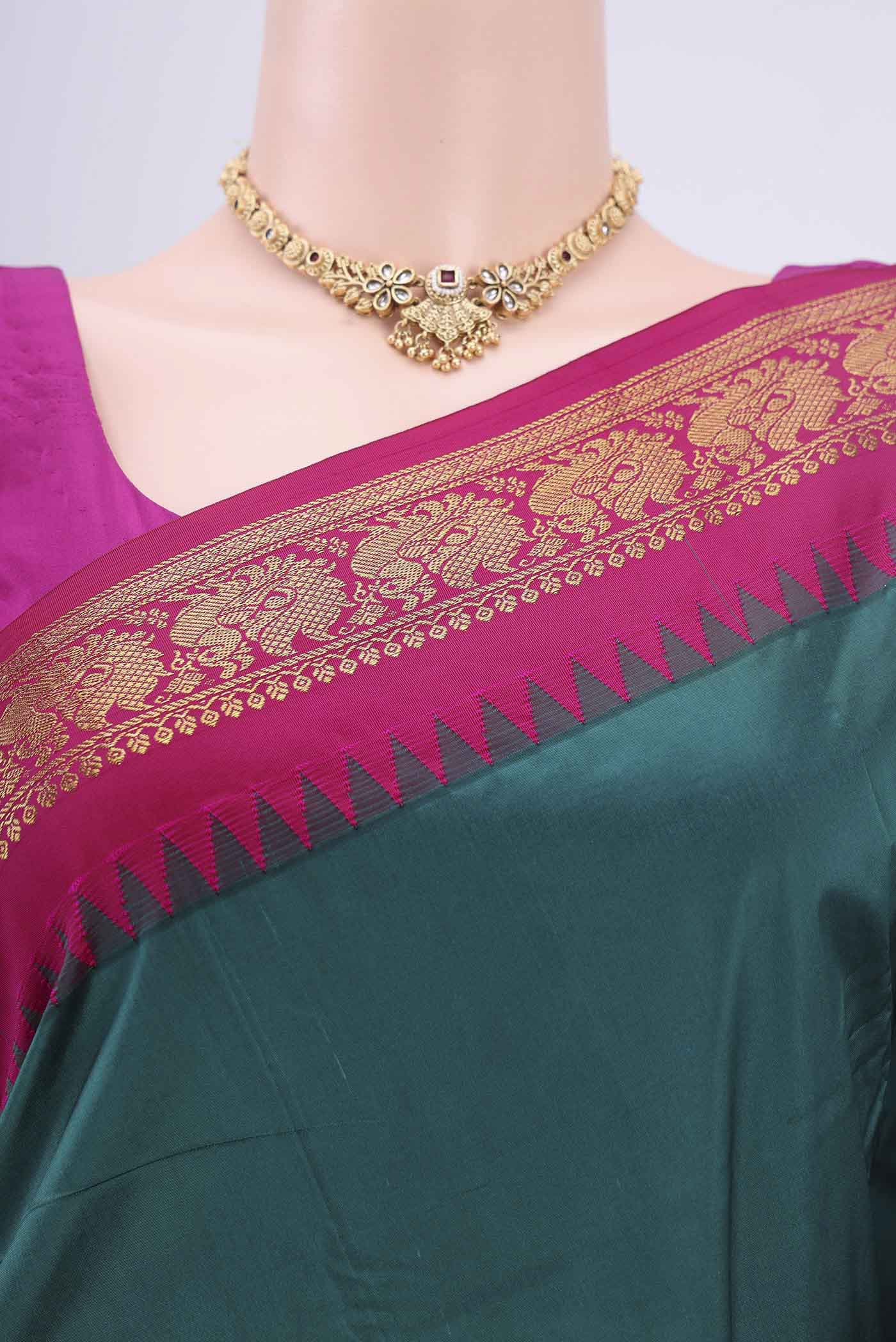 Blue Bangalore Silk Saree - Image 2