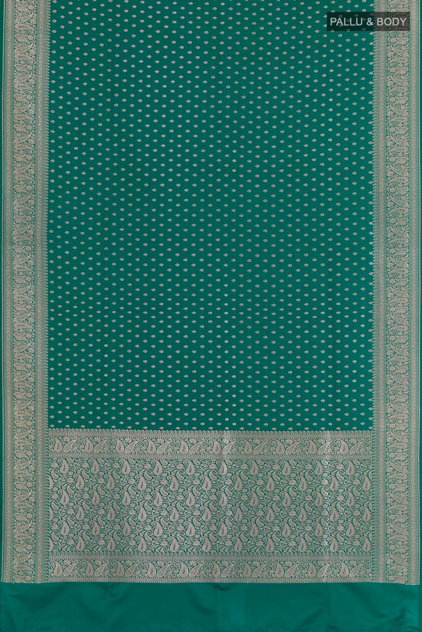 Sea Green Blended Banarasi Silk Saree - Image 3