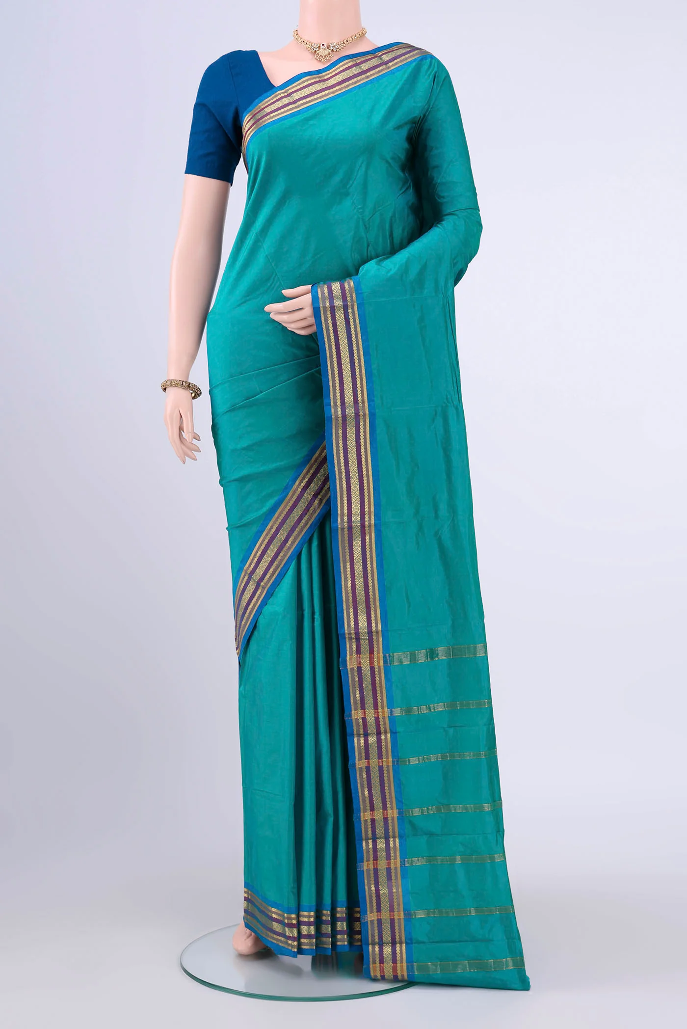 Sea Green Blended Bangalore Silk Saree