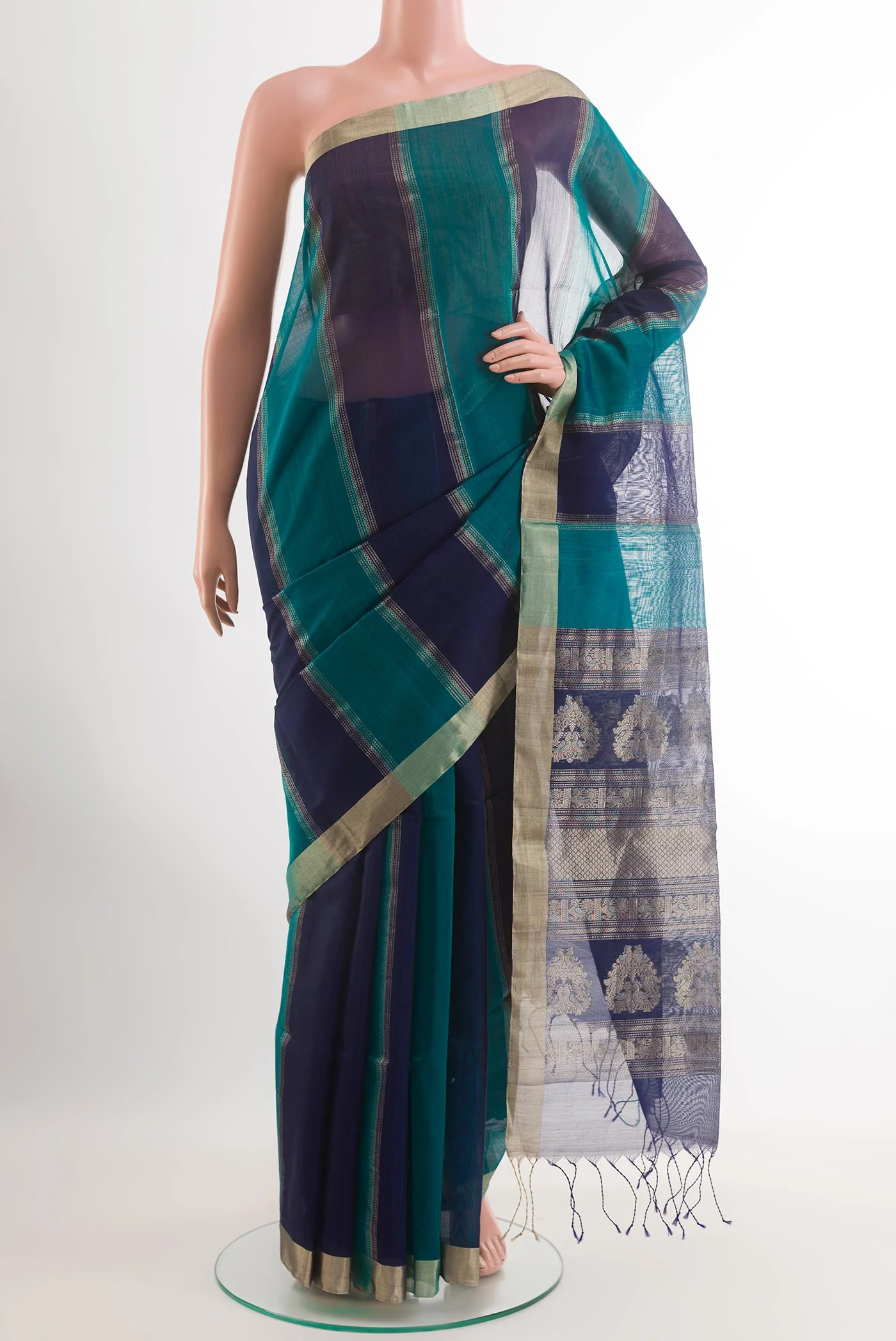 Multi Color Silk Cotton Saree