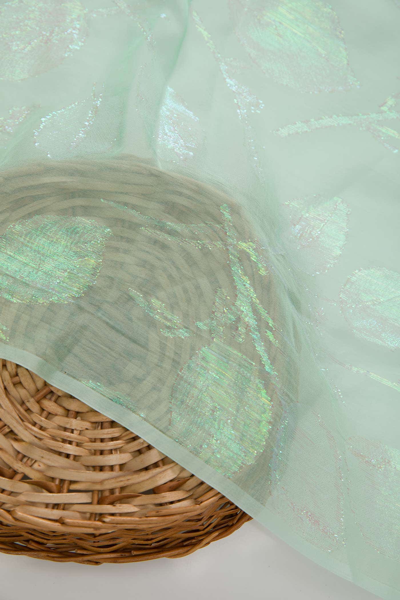 Sea Green Chiffon Dress Material - Image 3