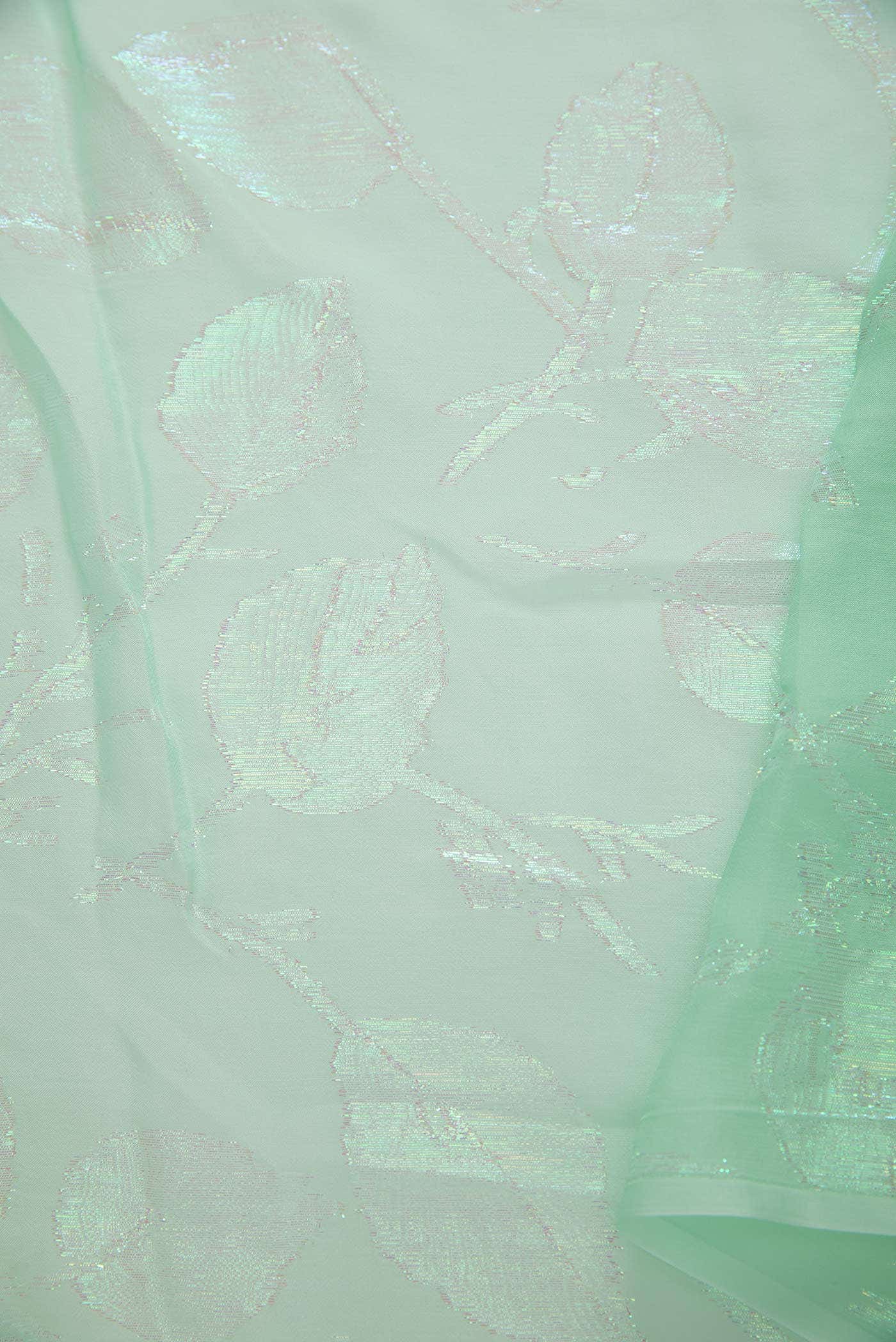 Sea Green Chiffon Dress Material - Image 6