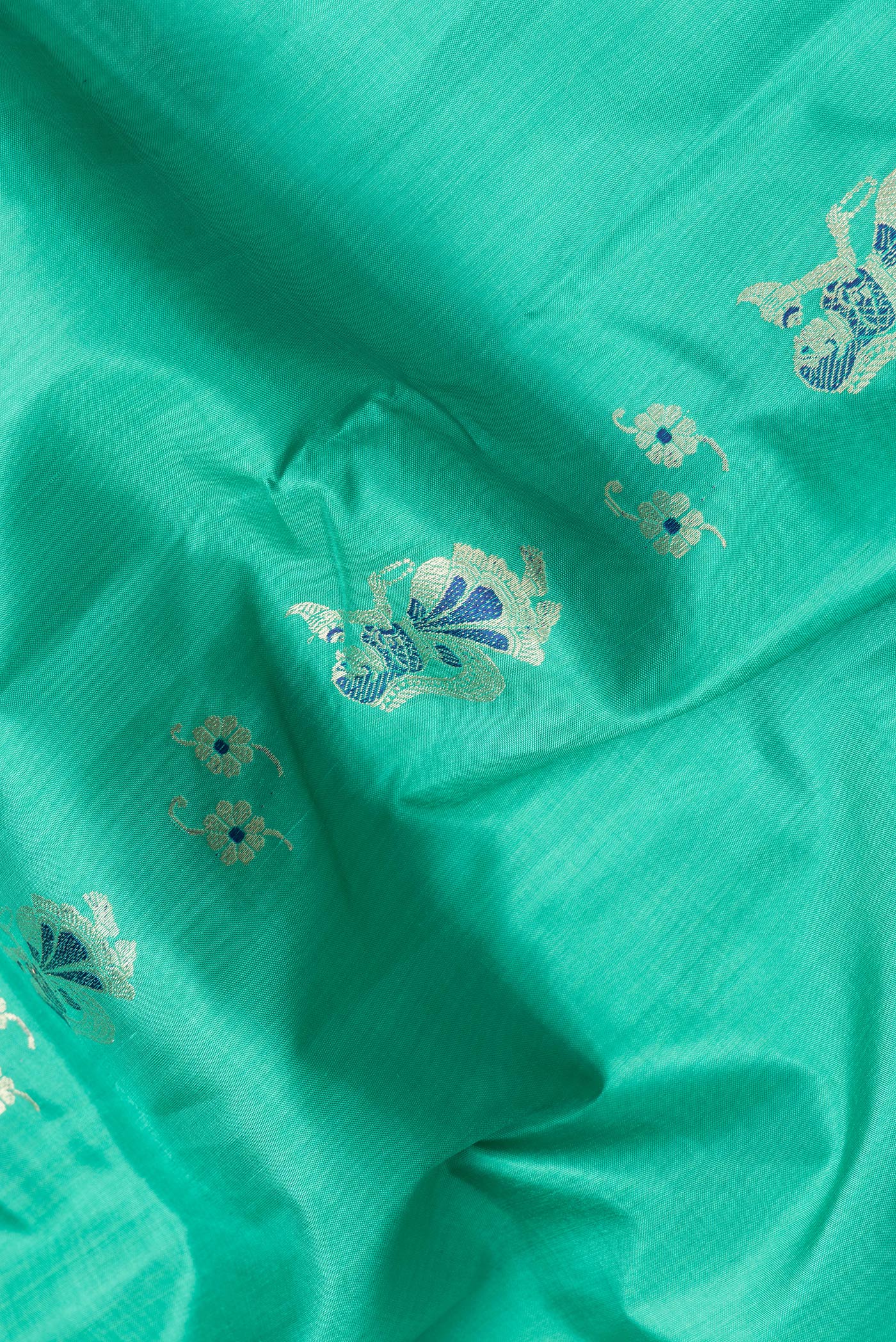 Sea Green Baluchari Silk Saree - Image 2