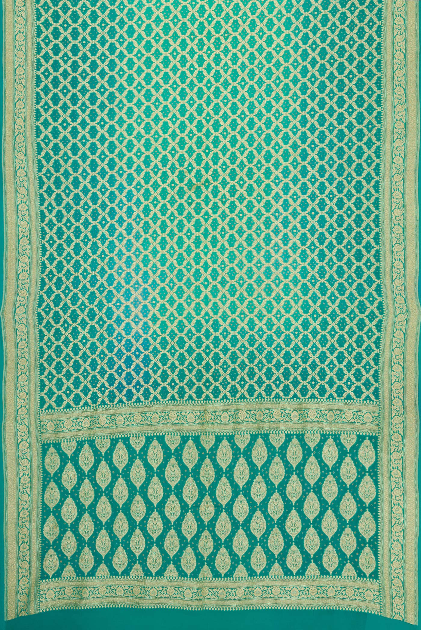 Sea Green Banarasi Georgette Saree - Image 6