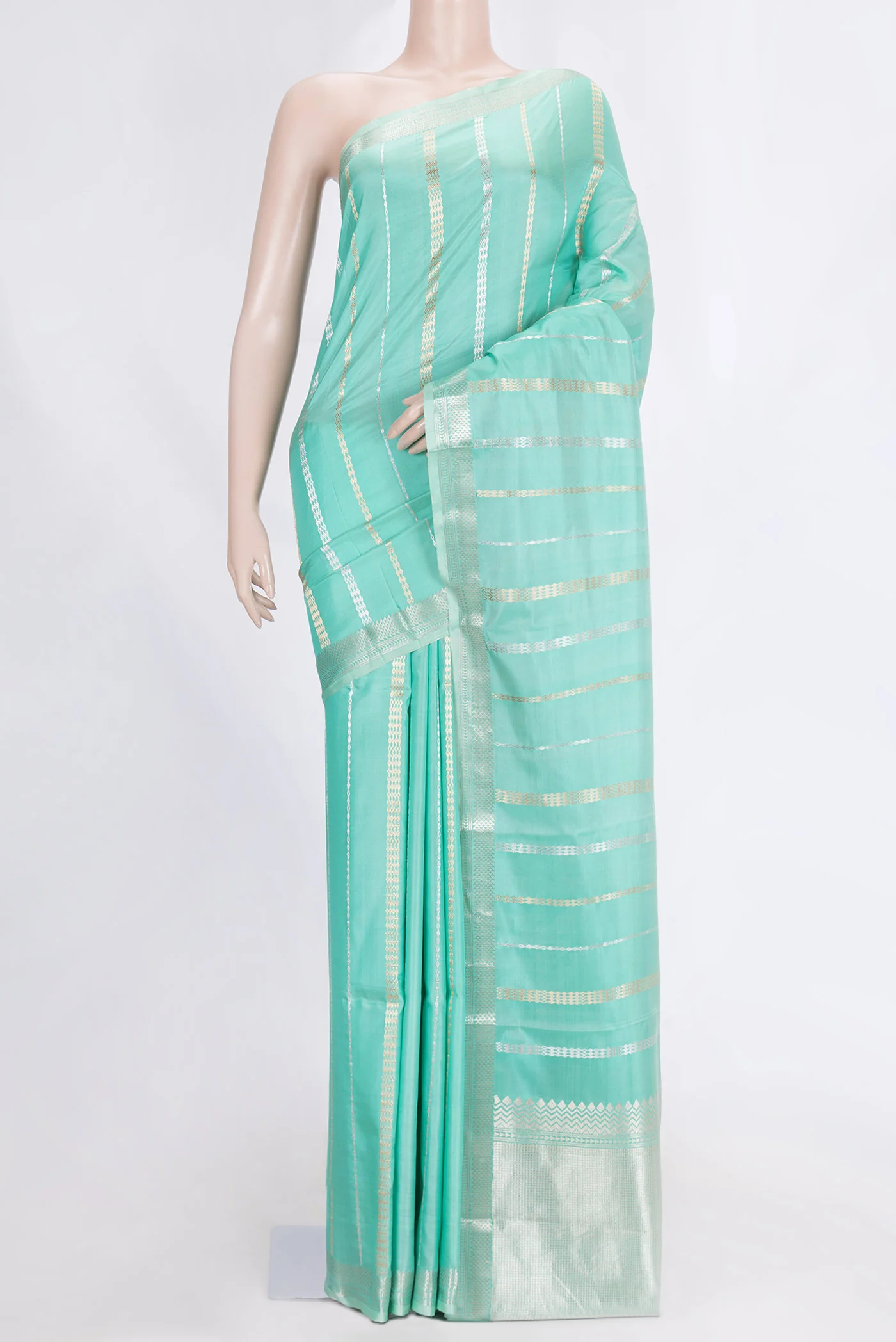 Sea Green Banarasi Silk Saree