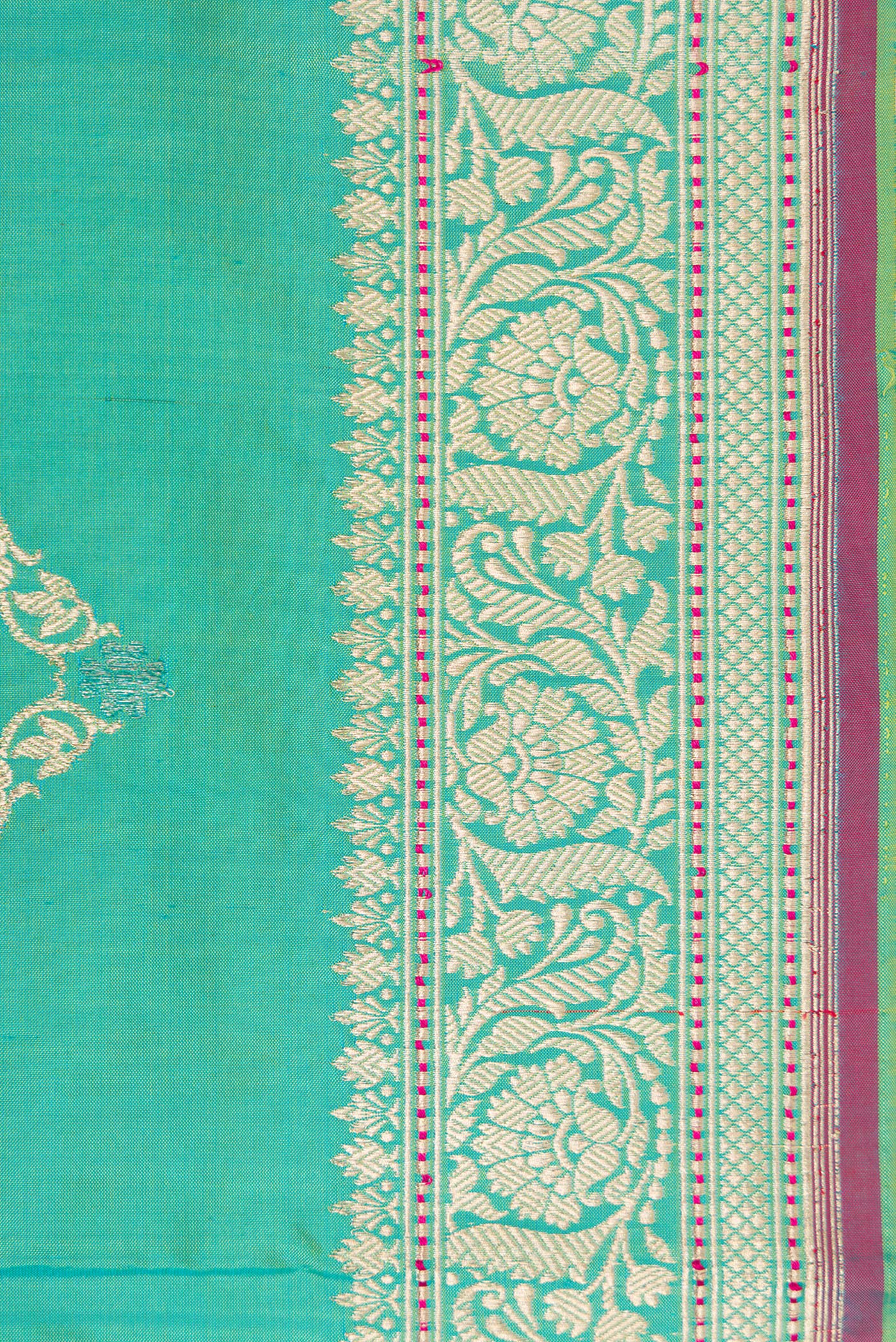 Light Blue Dual Tone Banarasi Silk Saree - Image 3