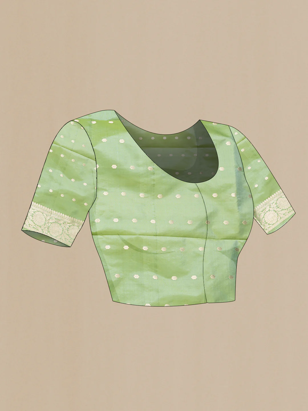 Light Green Banarasi Silk Saree - Image 5