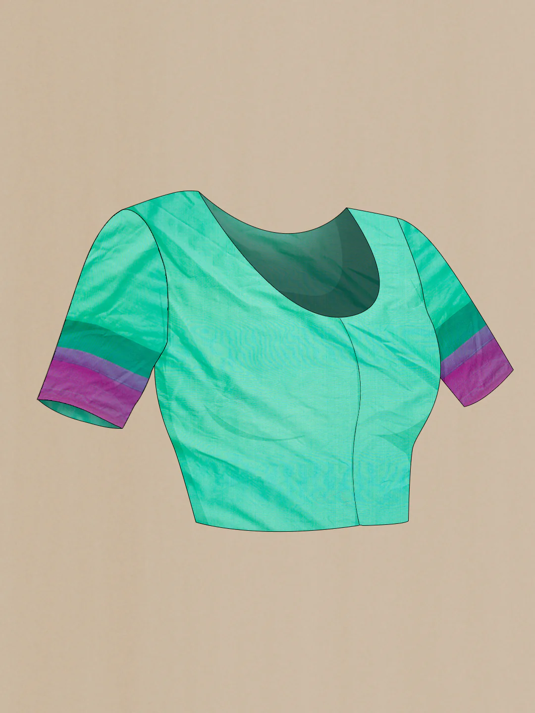 Sea Green Blended Banarasi Silk Saree - Image 2