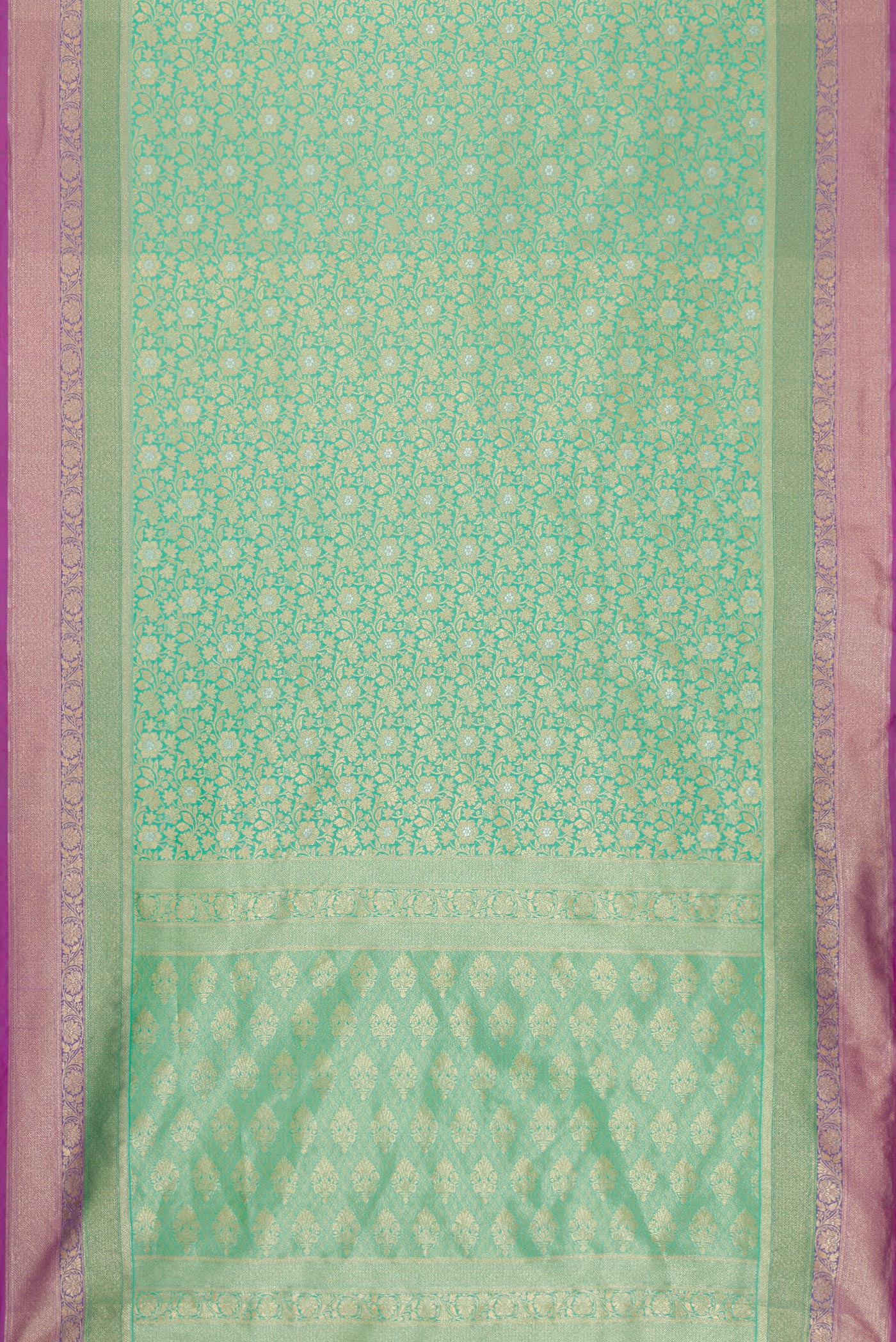 Sea Green Blended Banarasi Silk Saree - Image 3