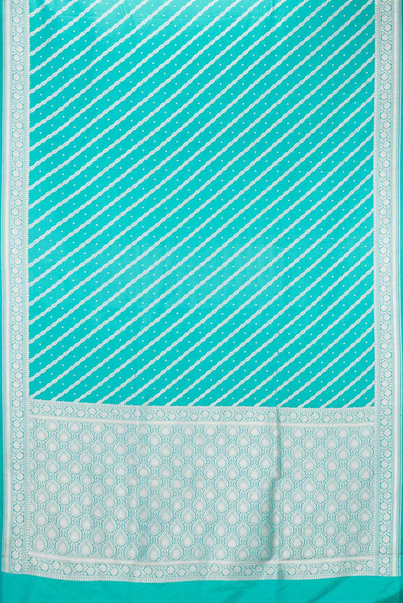 Sea Green Dual Tone Blended Banarasi Silk Saree - Image 2