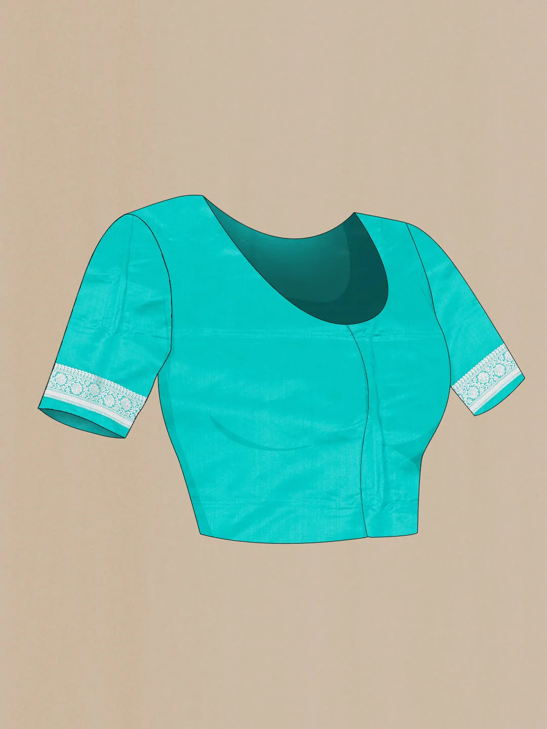 Sea Green Dual Tone Blended Banarasi Silk Saree - Image 3