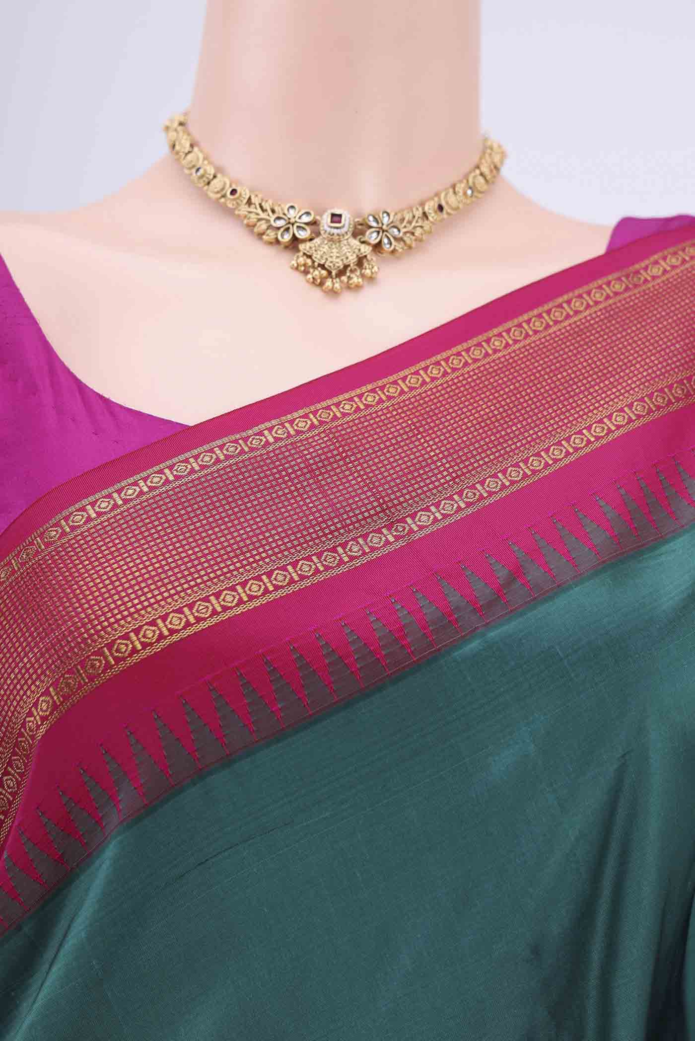 Blue Blended Bangalore Silk Saree - Image 2