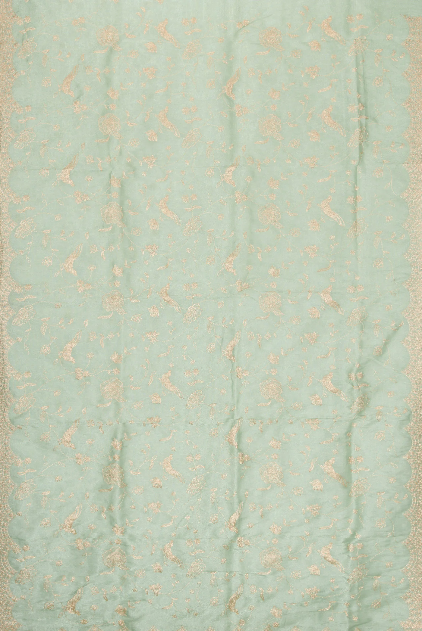 Light Blue Dual Tone Blended Organza Silk Saree - Image 4