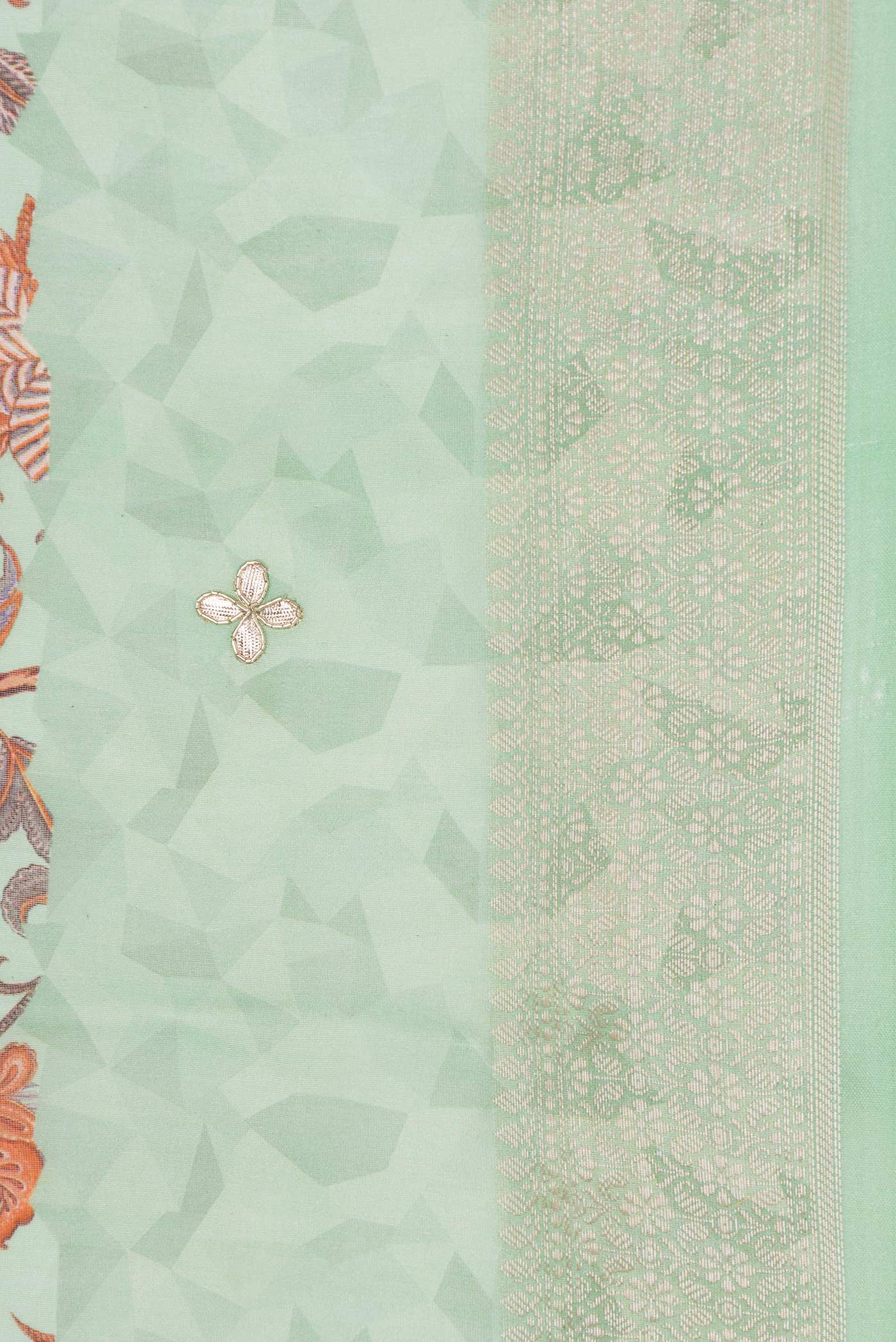 Sea Green Dual Tone Chanderi Silk Saree - Image 3