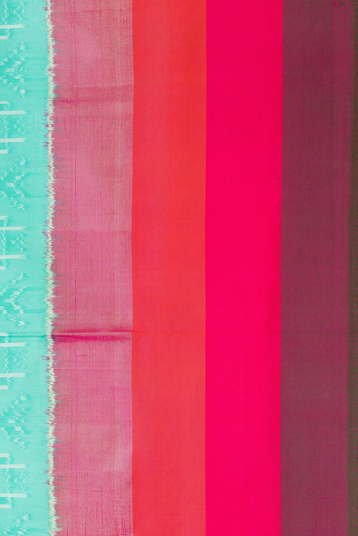 Turquoise Pochampally Silk Saree - Image 3