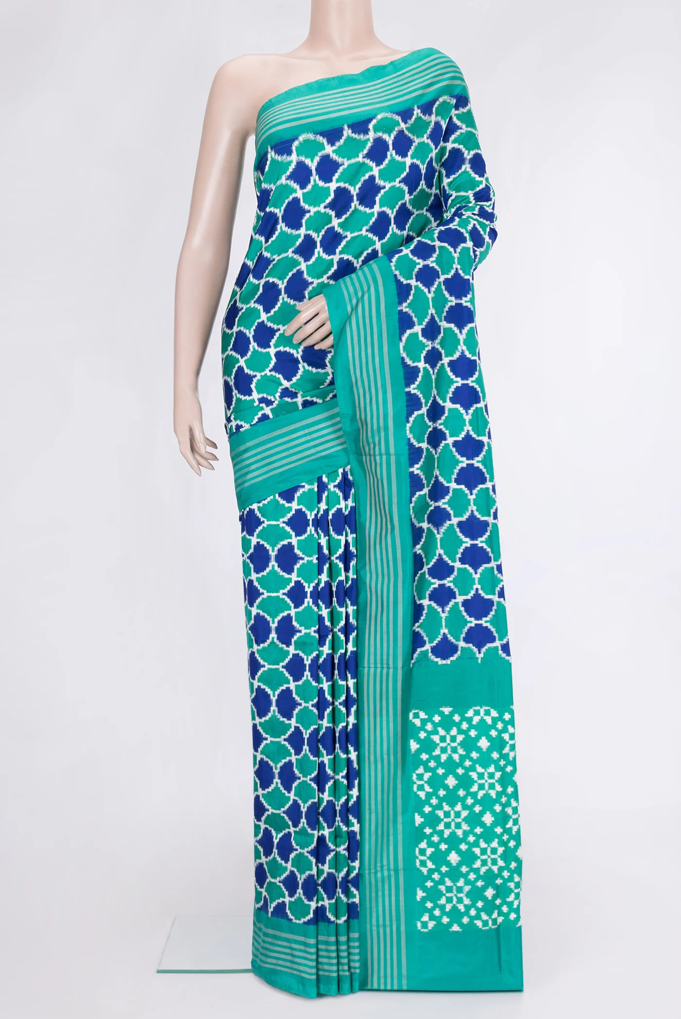 Sea Green Double Ikat Saree