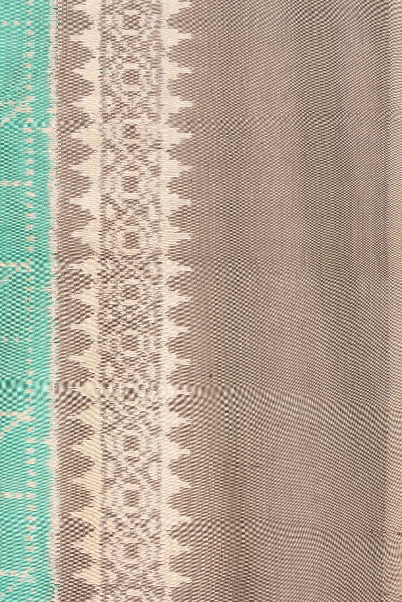 Sea Green Pochampally Silk Saree - Image 3