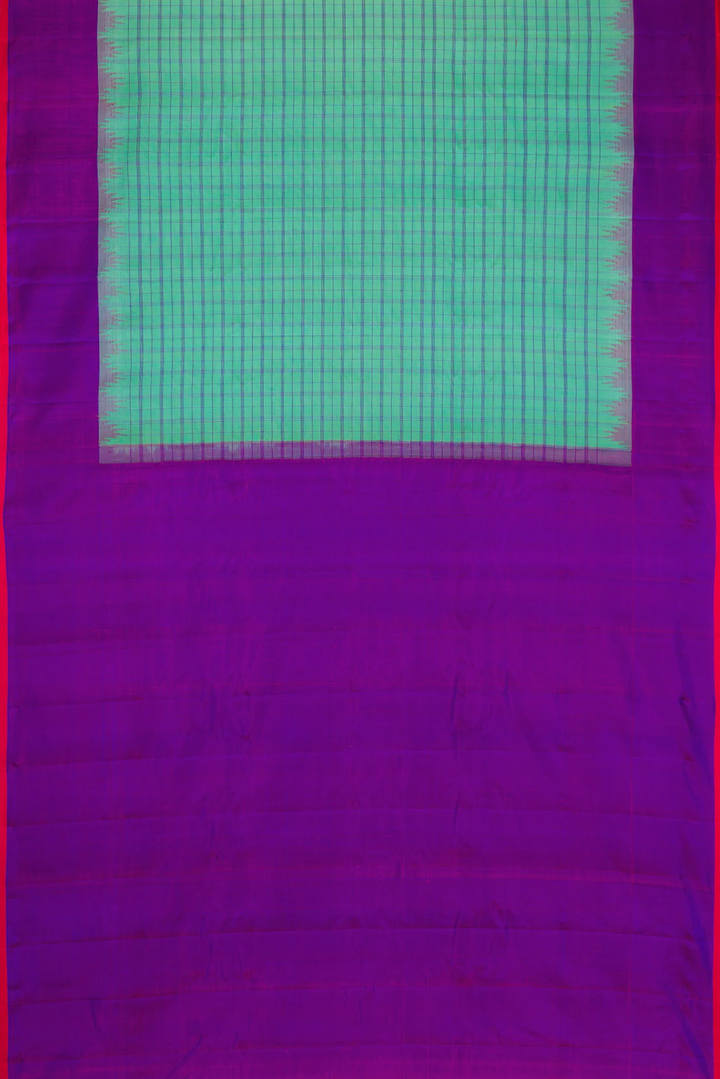 Sea Green Gadwal Silk Saree - Image 6