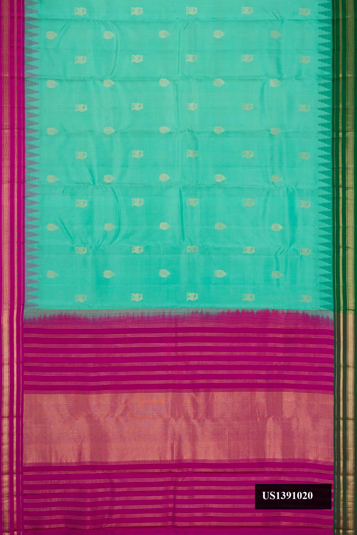 Sea Green Dual Tone Kanchipuram Silk Saree