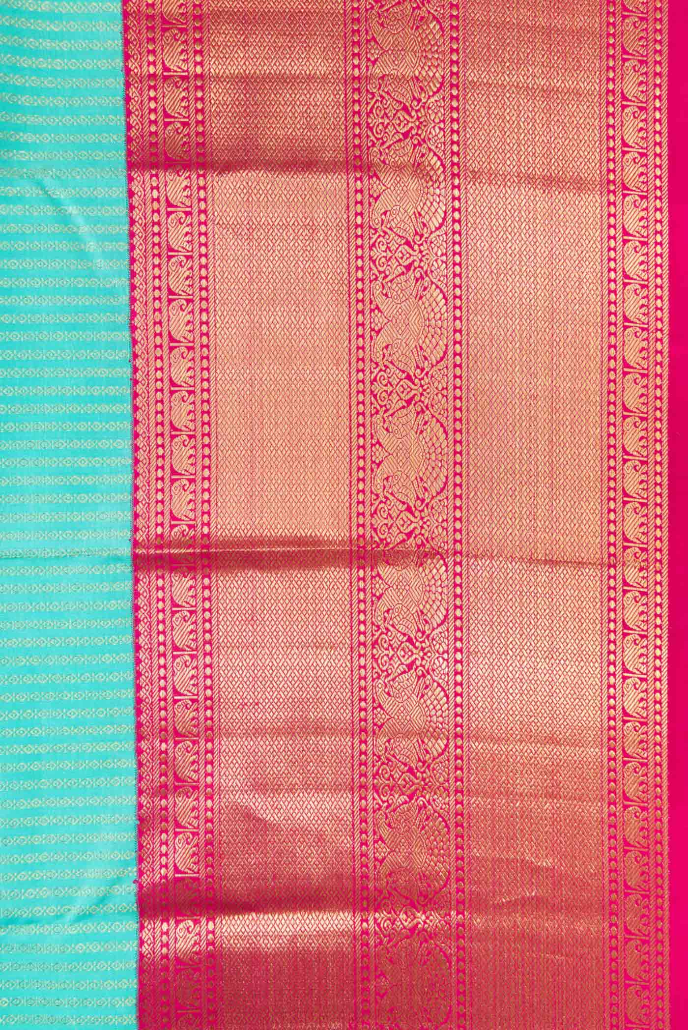 Light Blue Kanchipuram Silk Saree - Image 3