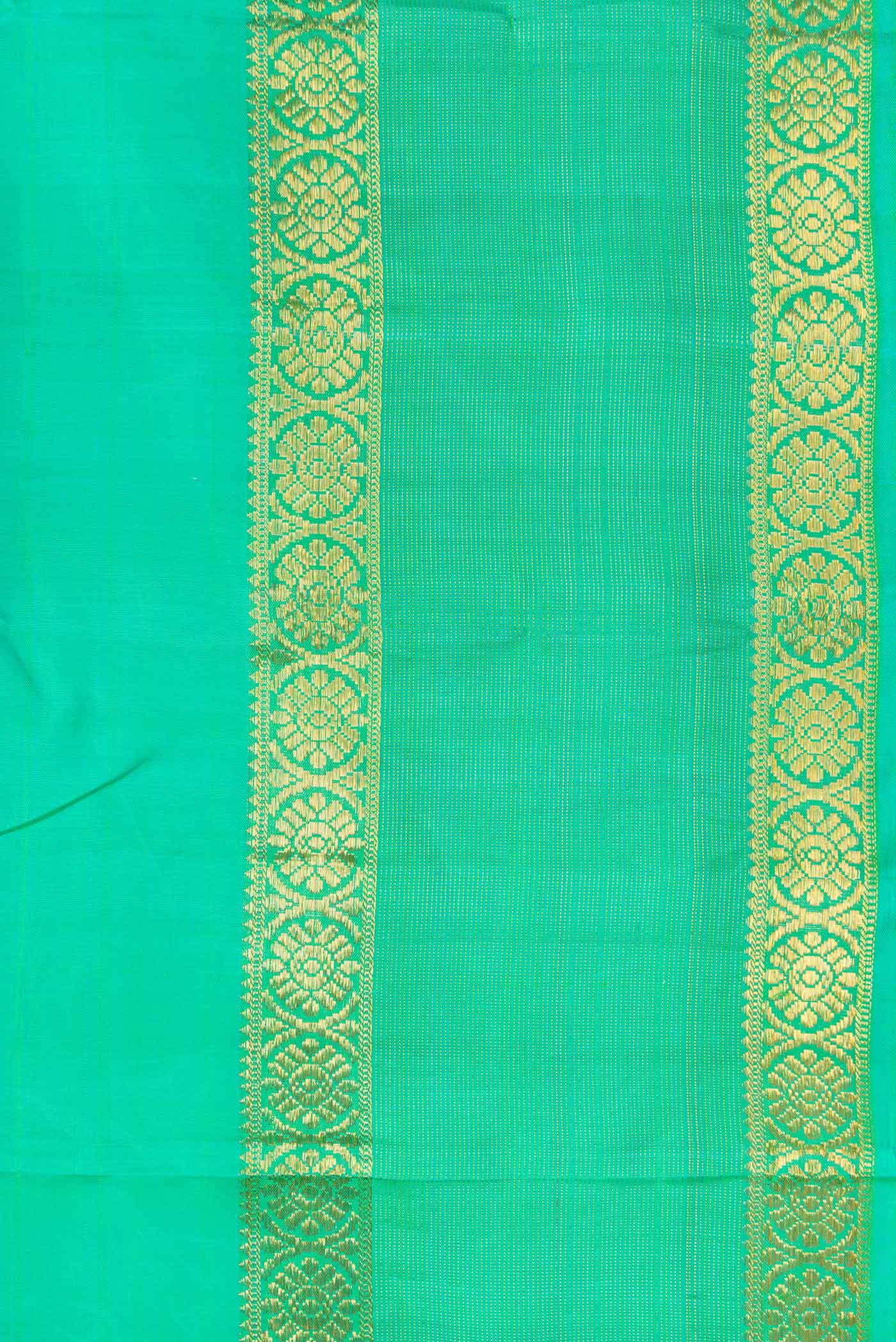 Sea Green Dual Tone Kanchipuram Silk Saree - Image 3