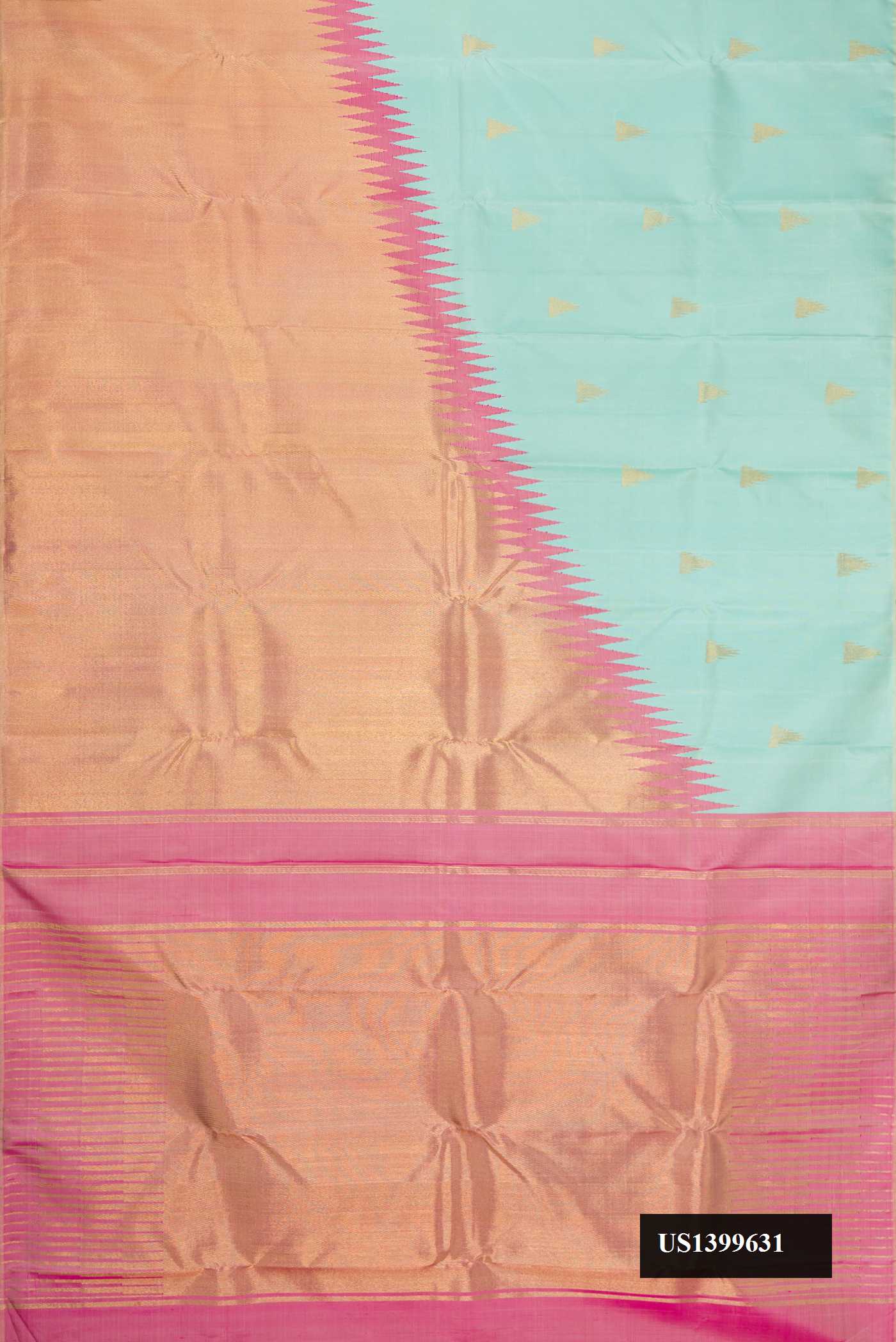 Sea Green Dual Tone Kanchipuram Silk Saree
