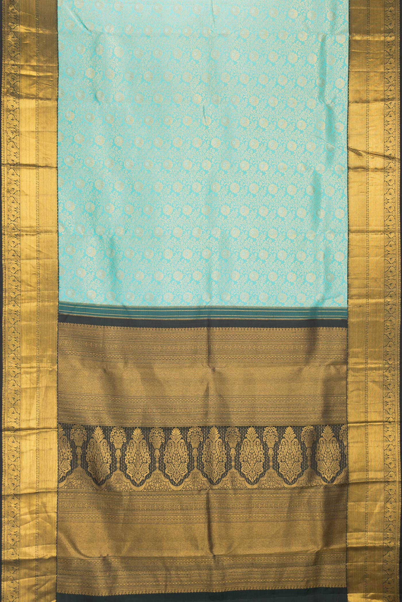 Light Blue Kanchipuram Silk Saree - Image 6