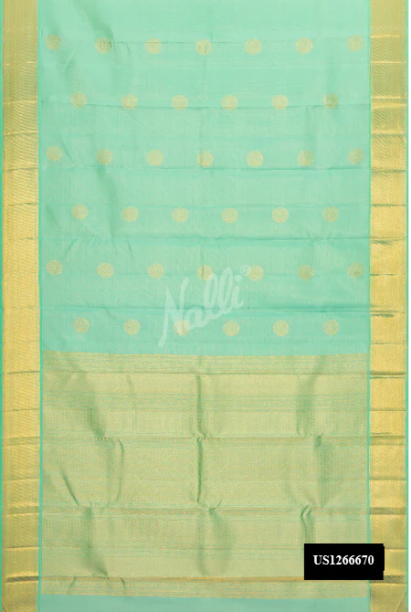 Sea Green Dual Tone Kanchipuram Silk Saree