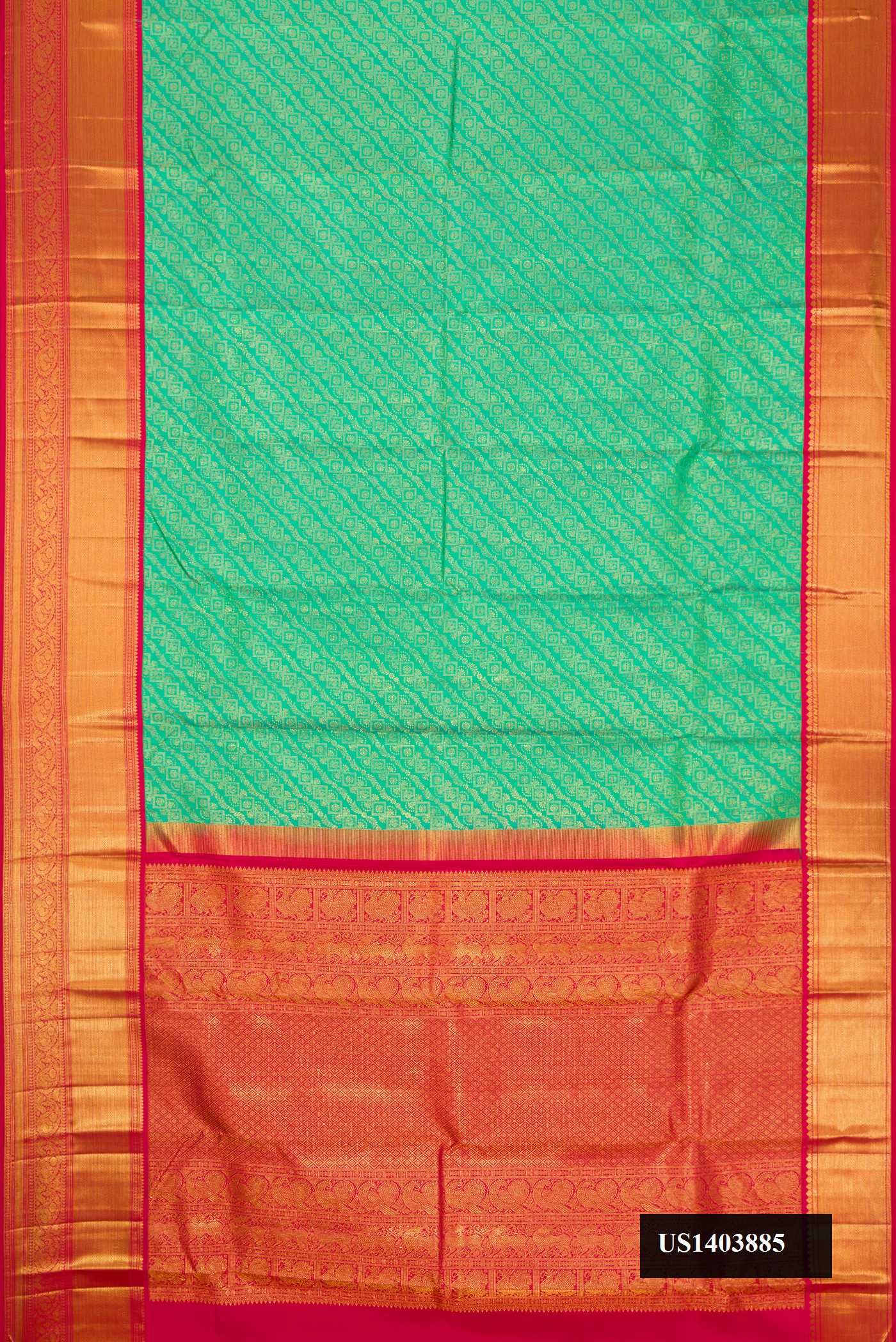 Sea Green Dual Tone Kanchipuram Silk Saree