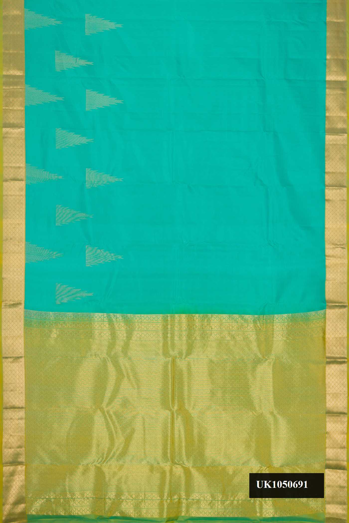 Sea Green Dual Tone Kanchipuram Silk Saree