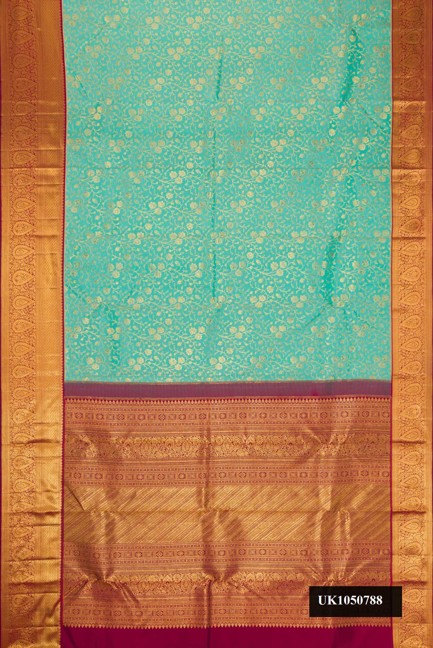Sea Green Dual Tone Kanchipuram Silk Saree